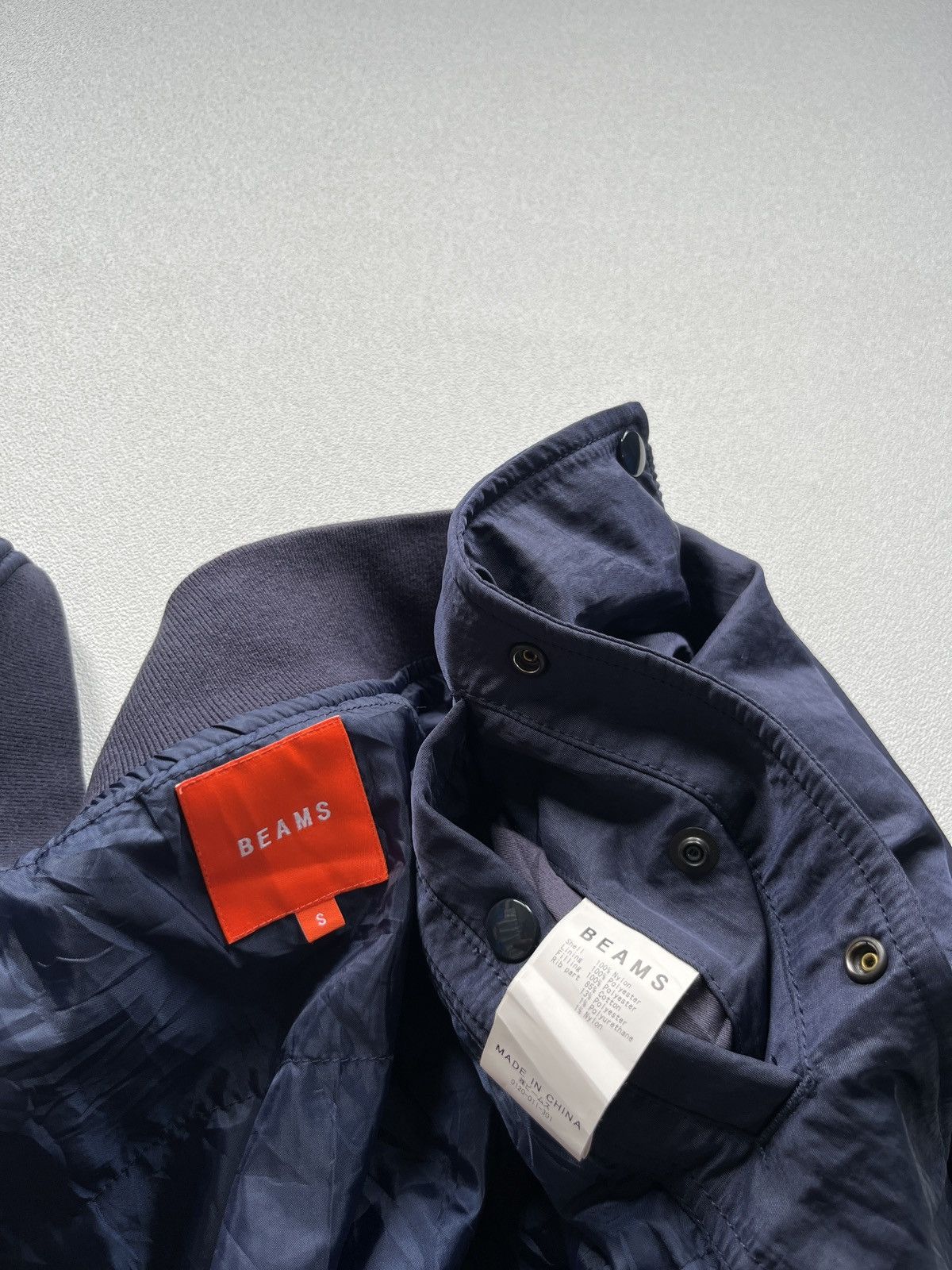 Beams Plus Beams Nylon Satin Award Jacket Navy Size US L / EU 52-54 / 3 - 9 Thumbnail
