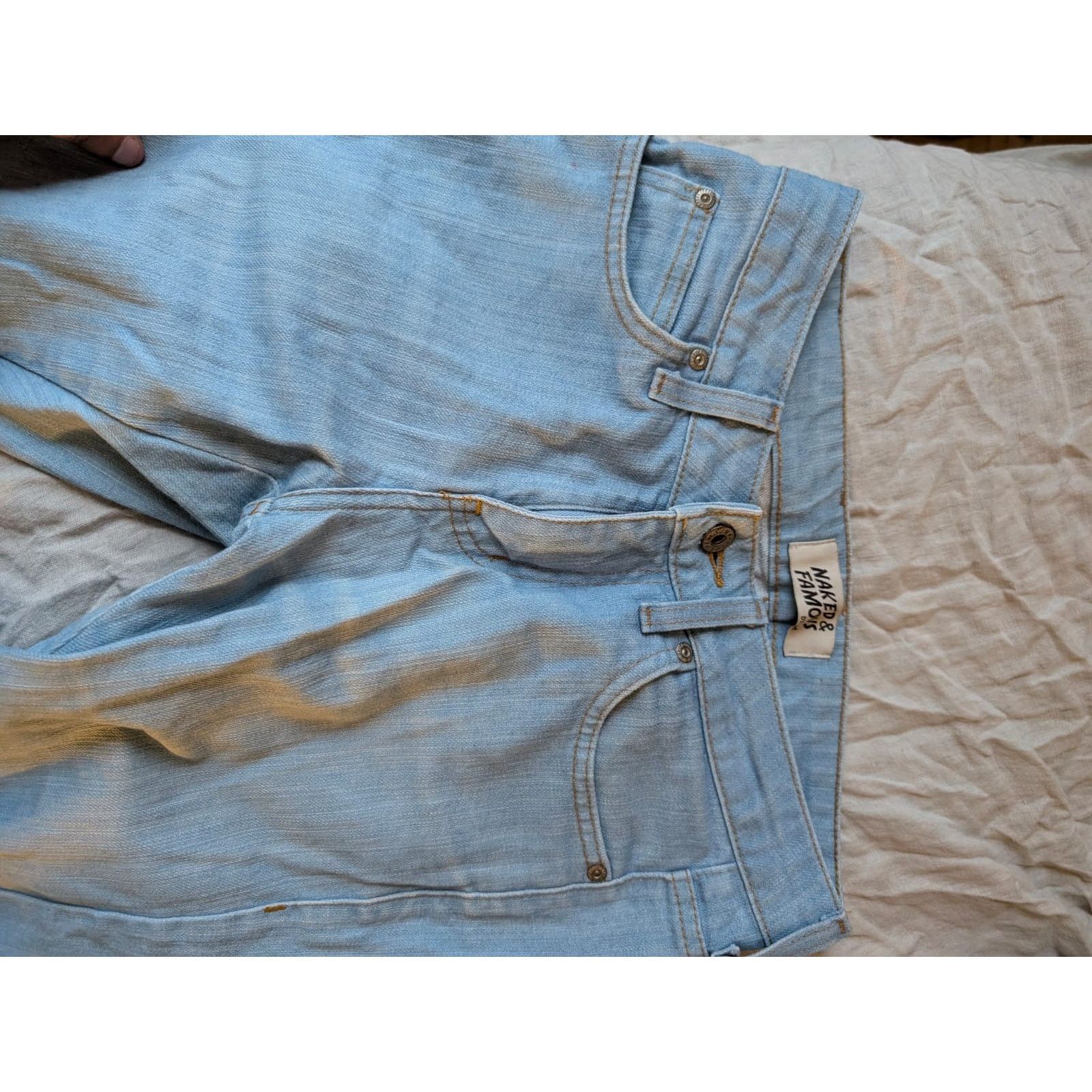 Naked & Famous Skinny Guy - Sky Blue Power Stretch (29) Size US 29 - 4 Thumbnail