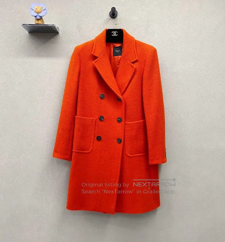Max Mara Max Mara Orange Double-breasted Coat Size XXS / US 00 / IT 34 - 1 Thumbnail