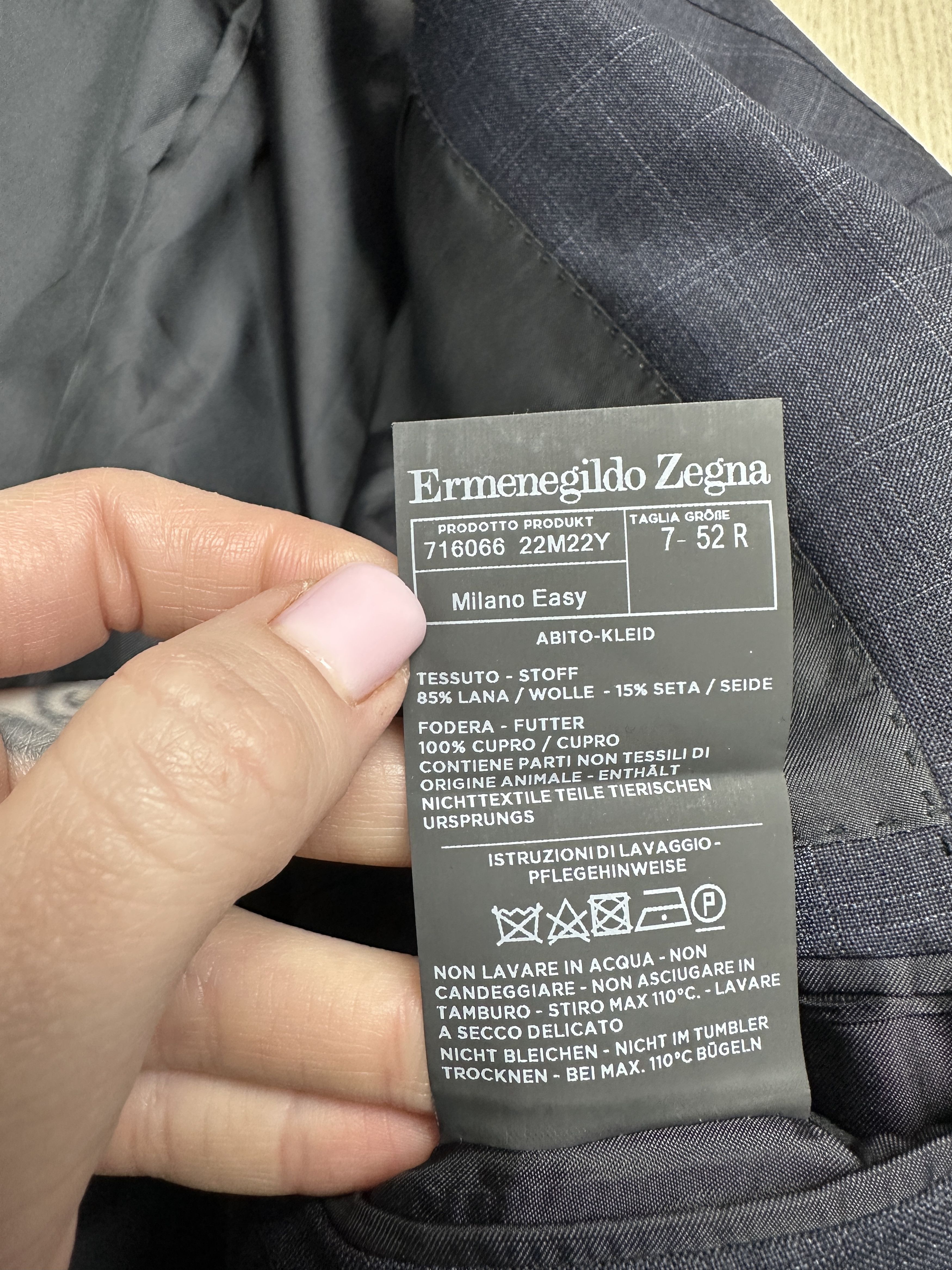 Ermenegildo Zegna Ermenegildo Zegna Mens Wool Silk Suit Blazer + Pants Size 42R - 6 Thumbnail
