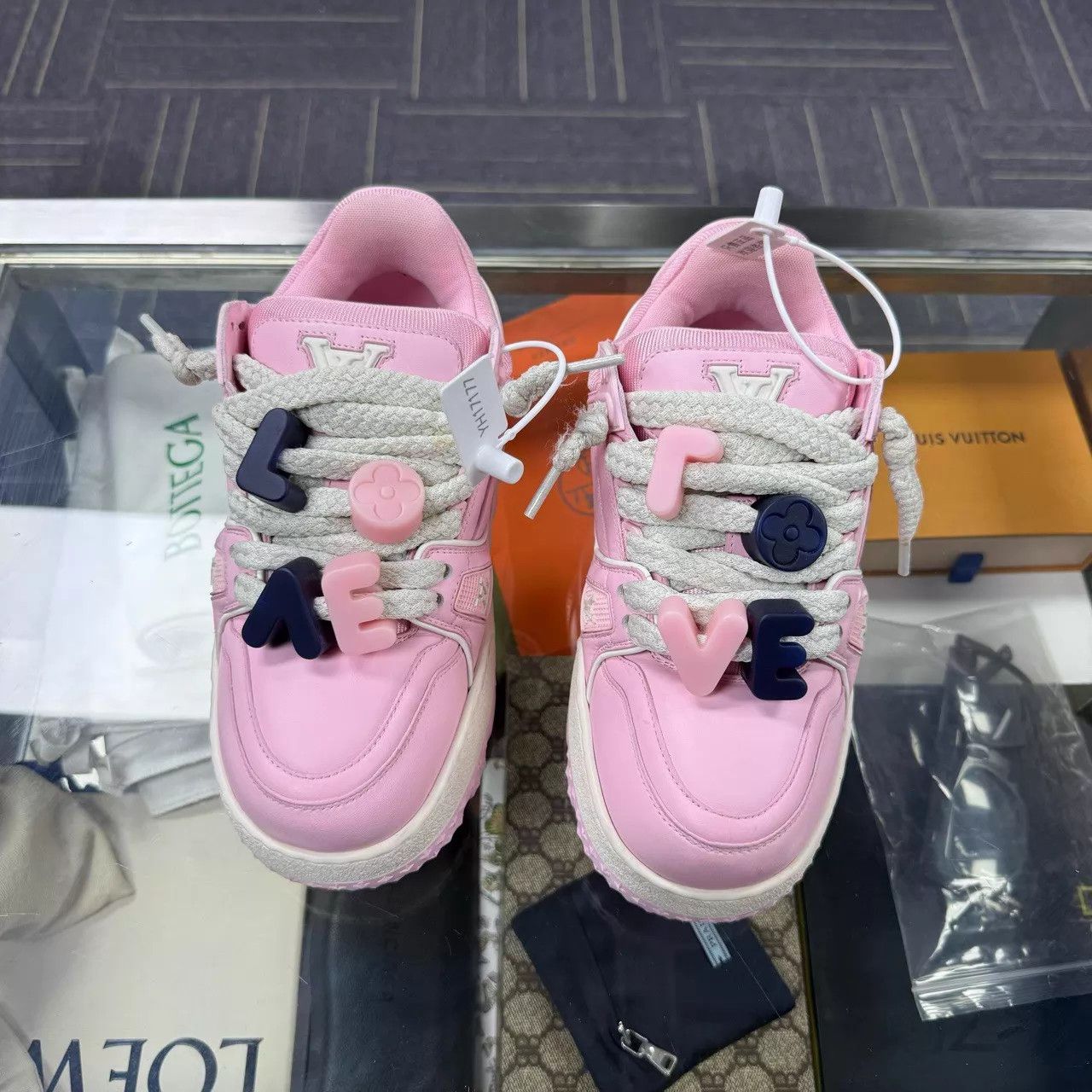 Louis Vuitton LOUIS VUITTON LV TRAINER MAXI Pink Pudding 36.5 Size US 5.5 / IT 35.5 - 1 Thumbnail