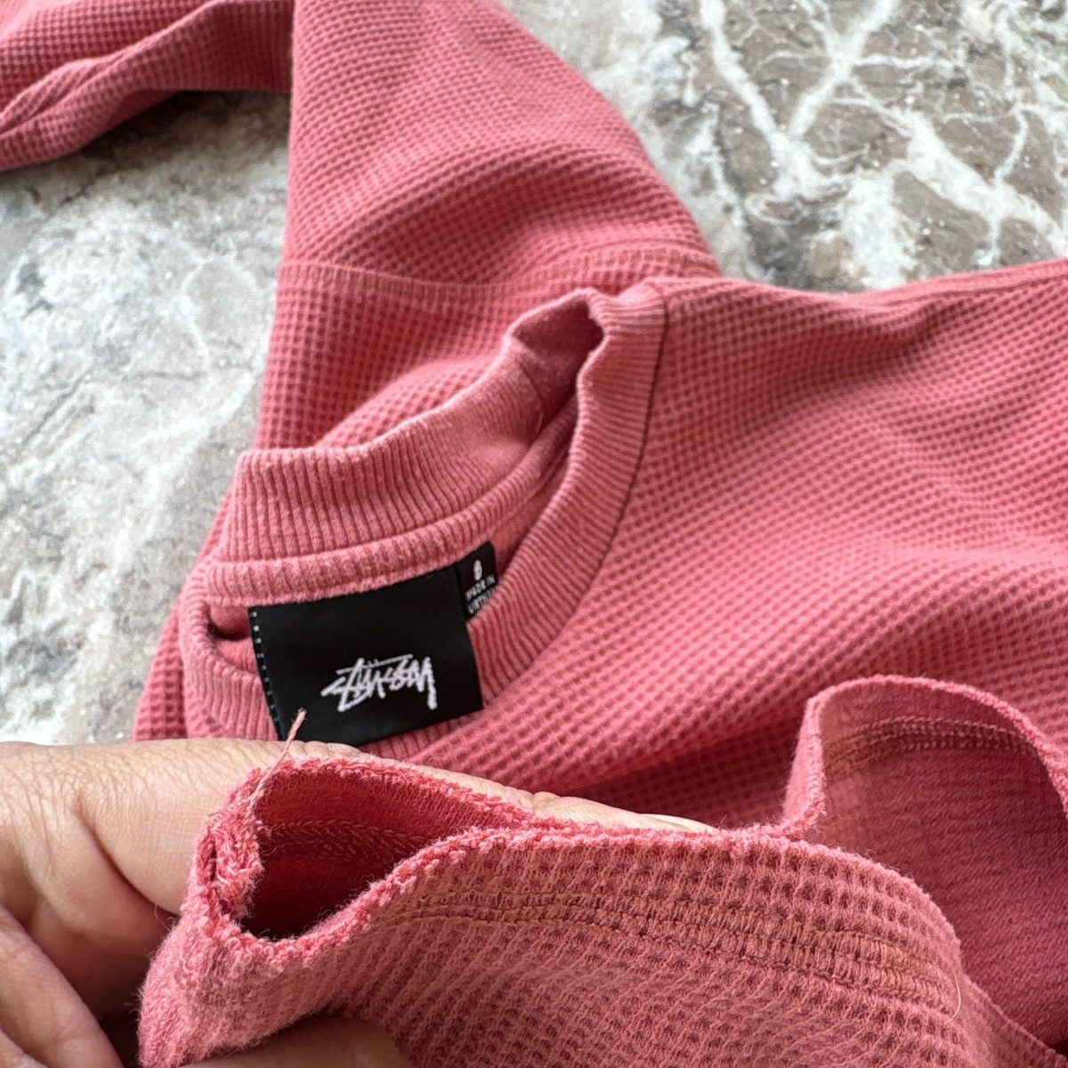 Stussy Stüssy Long Sleeve Thermal shirt with a waffle knit Size US M / EU 48-50 / 2 - 22 Thumbnail