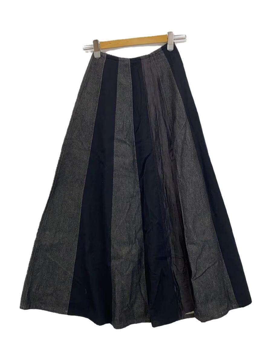 image of Yohji Yamamoto x YS Yamamoto Reconstructed Flared Skirt in Black, Women's (Size 22)