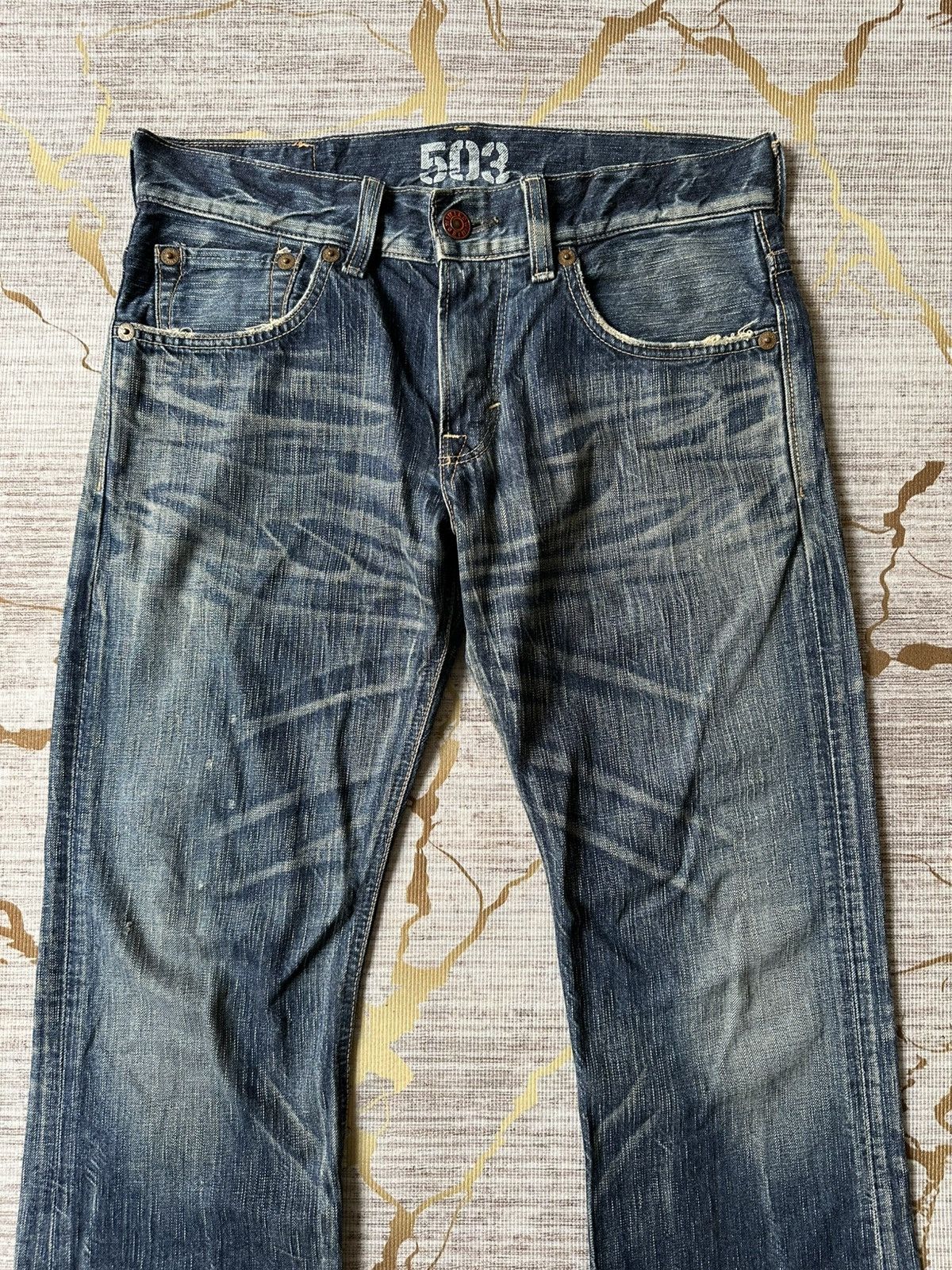Japanese Brand FLARE Edwin 503 Claw Marks Design Denim Size US 32 / EU 48 - 5 Thumbnail