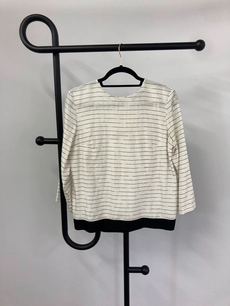 Chanel Chanel White Silk Letter Long Sleeve Top - dmc Size US L / EU 52-54 / 3 - 1 Thumbnail