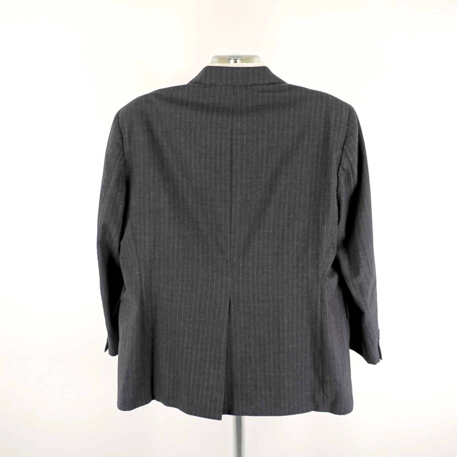 Nordstrom Nordstrom Wool Gray Striped 2 Button Suit Jacket 46R Size 46R - 7 Thumbnail