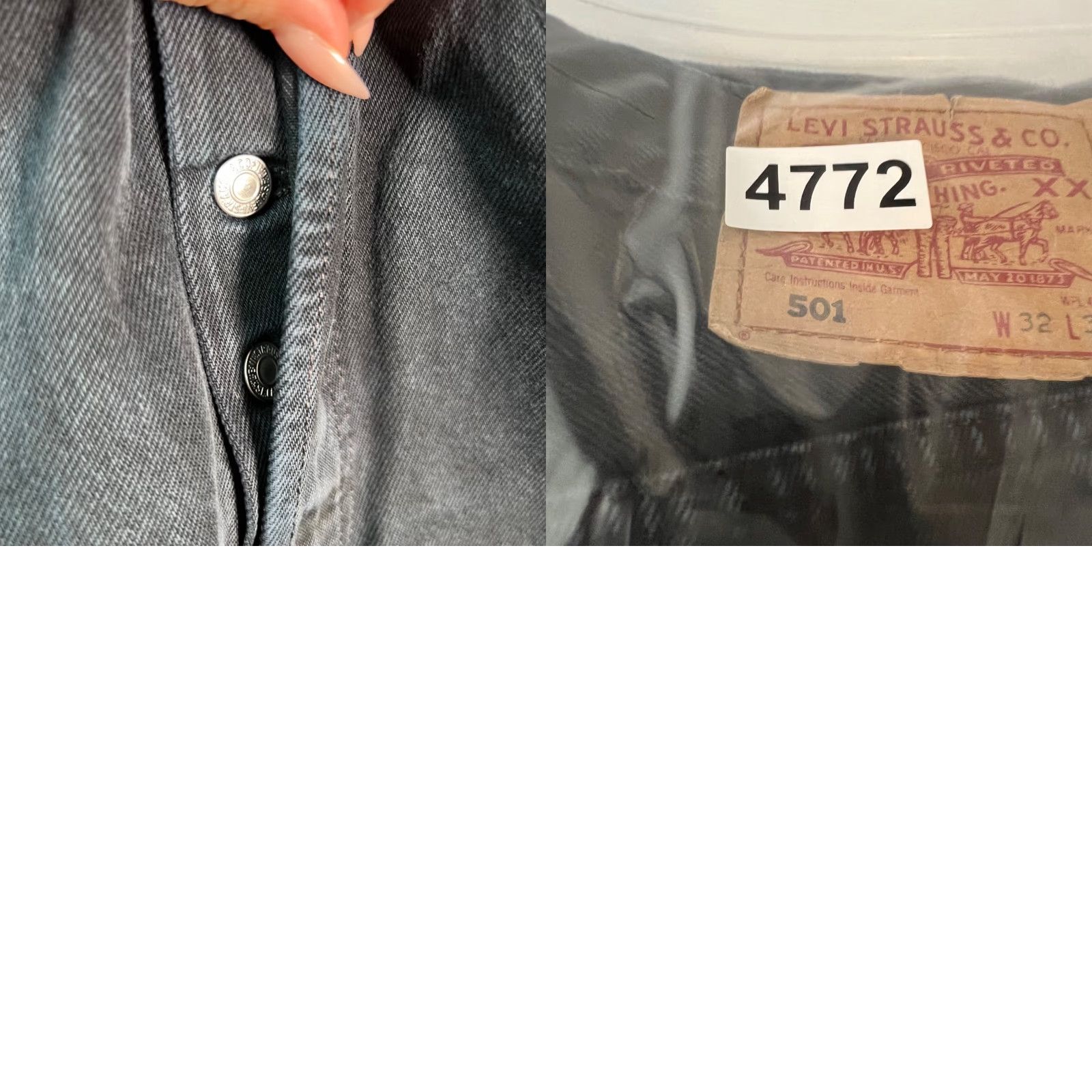 Levi's Levis 501 Jeans Mens Black Denim Straight Distressed Hem 32x27 Regular 5-Pocket denim Levi's 501 Series Mens Jeans Size US 32 / EU 48 - 9 Thumbnail