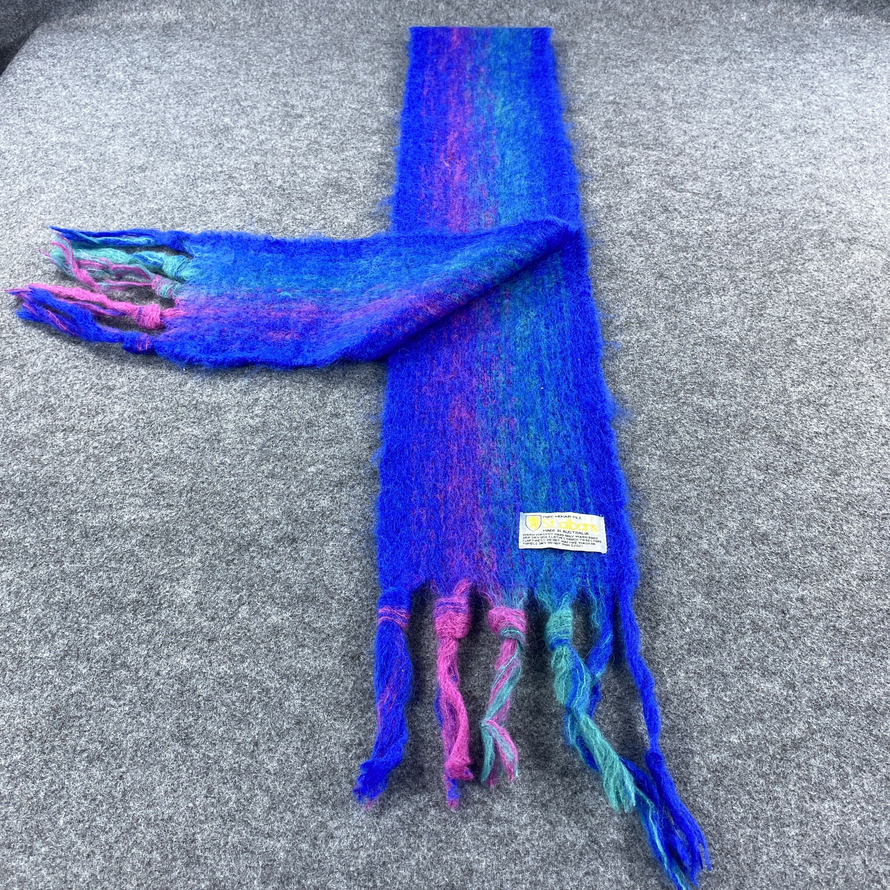 Vintage ST. ALBANS MOHAIR Scarf # Muffler # Neckwear # D502 Size ONE SIZE - 4 Thumbnail