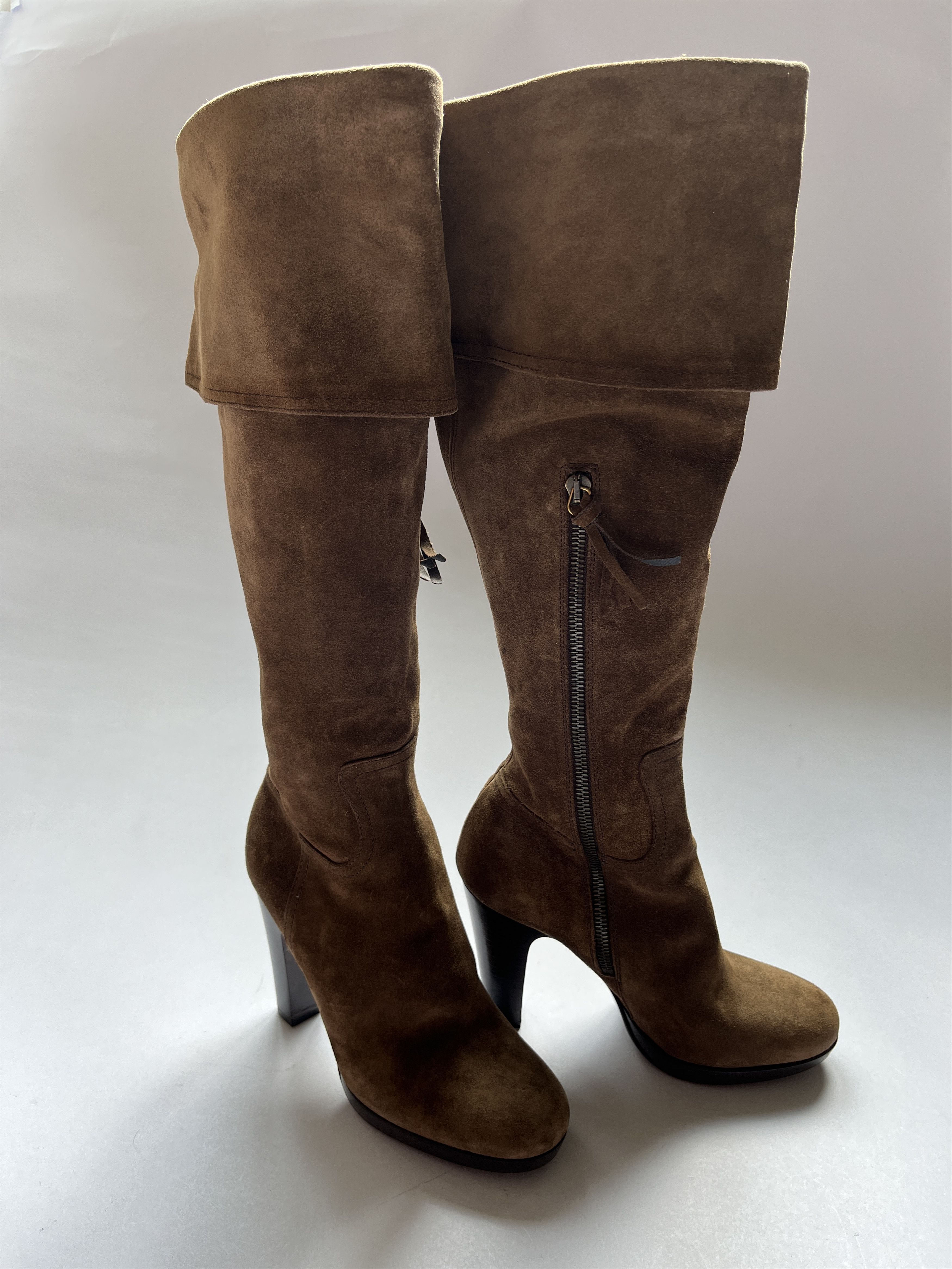 Miu Miu ⚡️QUICK SALE⚡️Miu Miu Brown Suede High Heeled Boots Size US 5 / IT 35 - 5 Thumbnail