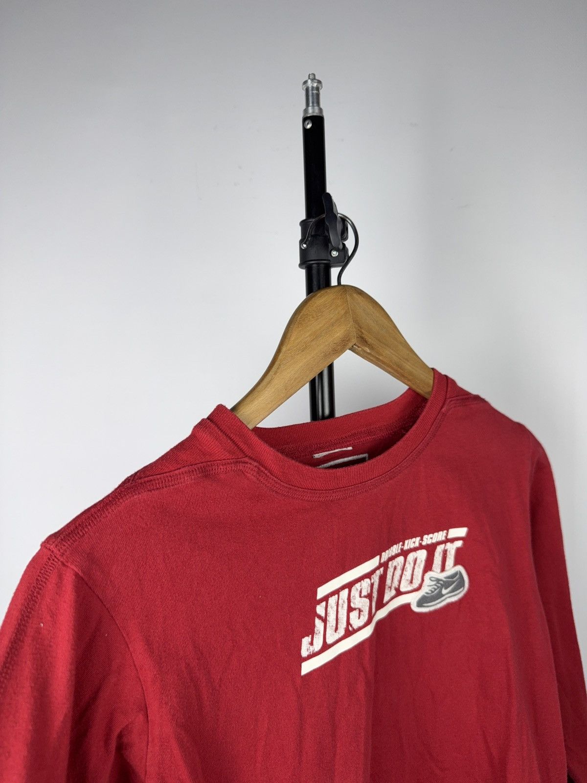 Nike Vintage 00s Nike Just Do It Women’s Red Long Sleeve Top Size XS / US 0-2 / IT 36-38 - 4 Thumbnail
