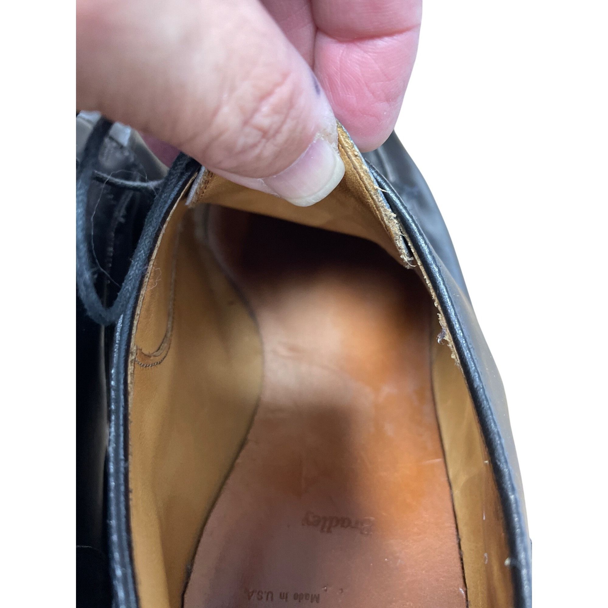 Allen Edmonds Allen Edmonds Bradley Mens Black Leather Split Toe Derby Sho Size US 12 / EU 45 - 9 Thumbnail