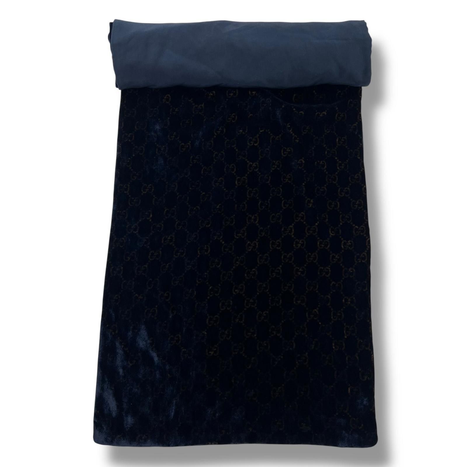 Gucci Gucci by Tom Ford Navy Velour Monogram Scarf Size ONE SIZE - 1 Thumbnail