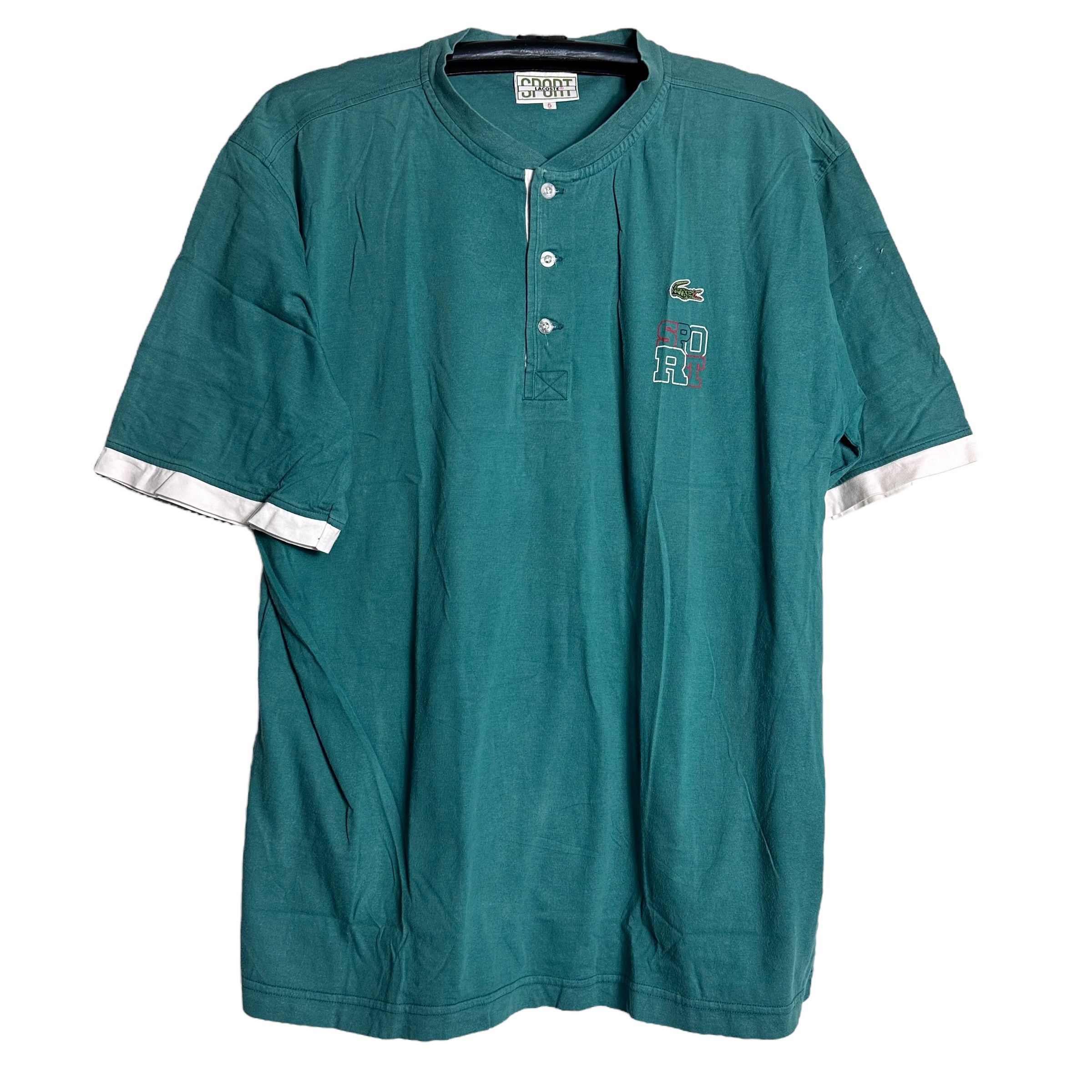 🔥RARE🔥Vintage Lacoste Sport Henley Crewneck Tshirt