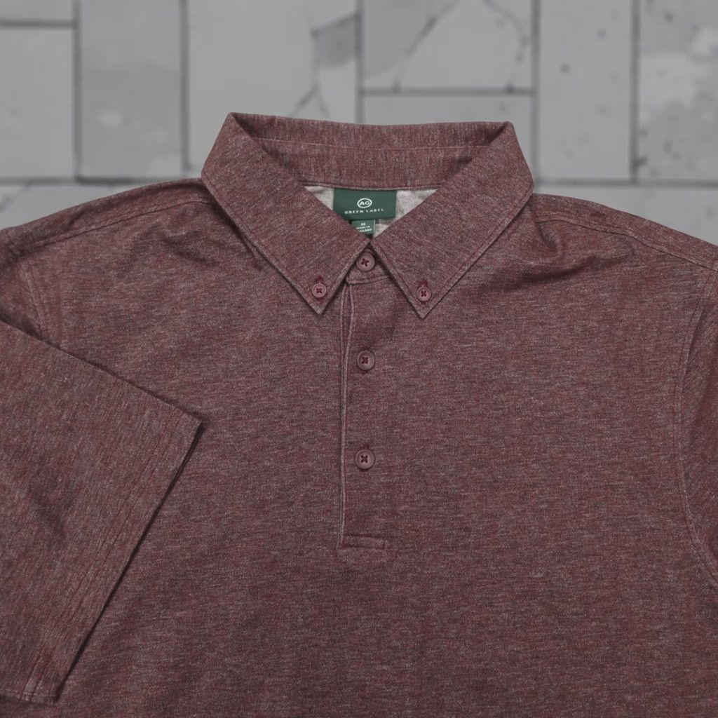 Vintage AG Adriano Goldschmied Green Label Polo Shirt Men’s M Burgundy Heather Polo Shirt Mens M Burgundy Heather Size US M / EU 48-50 / 2 - 1 Thumbnail