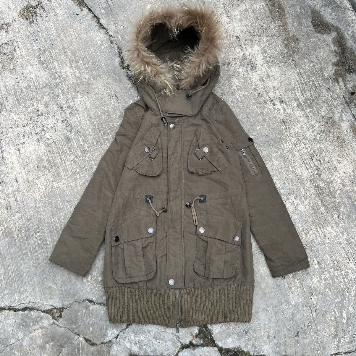 If Six Was Nine “EGOIST” PUNK INSPIRED GREEN FUR HOODED MILITARY JACKET Size US S / EU 44-46 / 1 - 19 Thumbnail