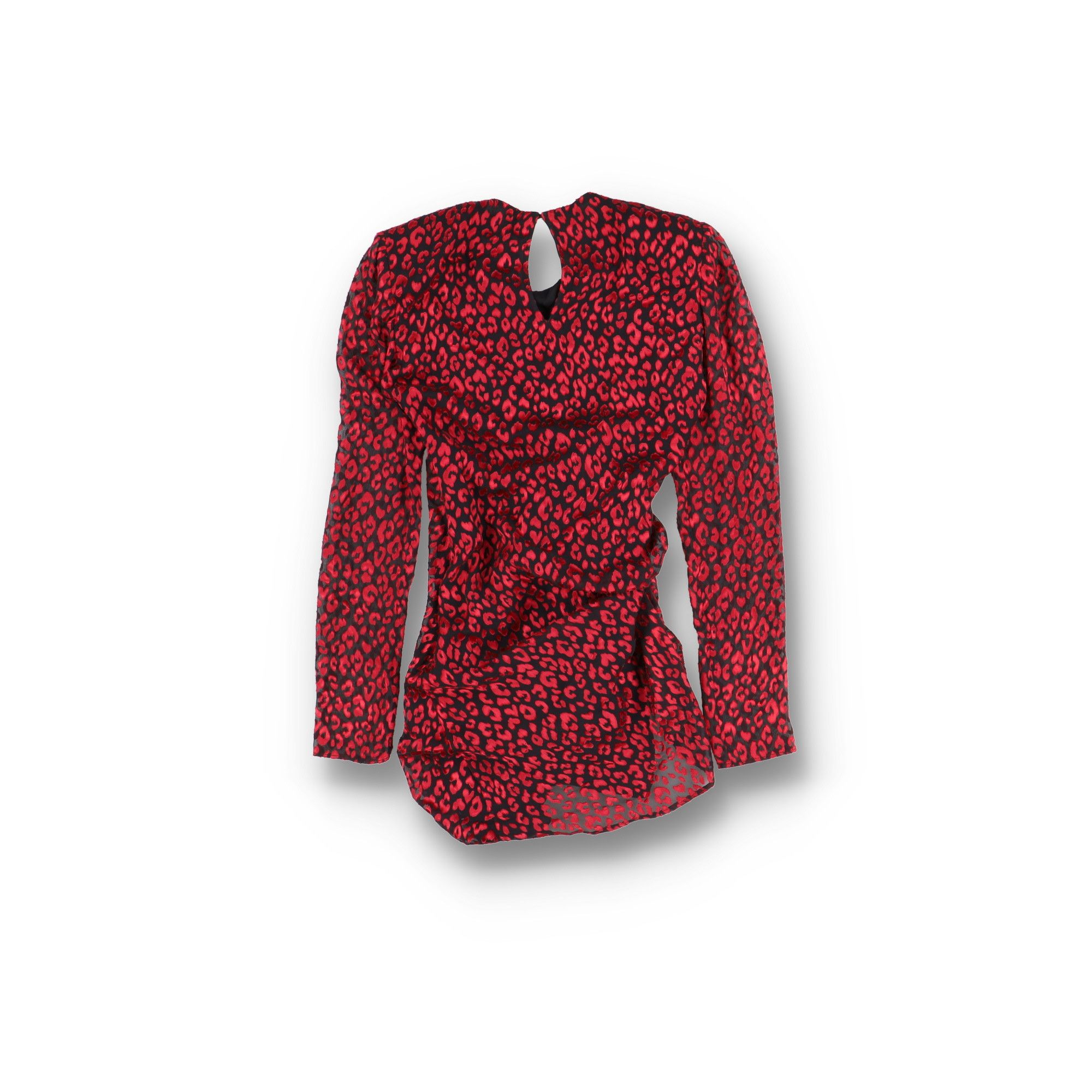 Saint Laurent Paris Red Leopard Print Tie-Up Silk Mini Dress Size S / US 4 / IT 40 - 4 Thumbnail