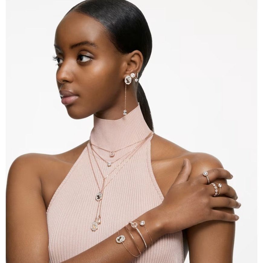 Swarovski Swarovski Signum Drop Earrings, Swan, White, Rose Gold Size ONE SIZE - 7 Thumbnail