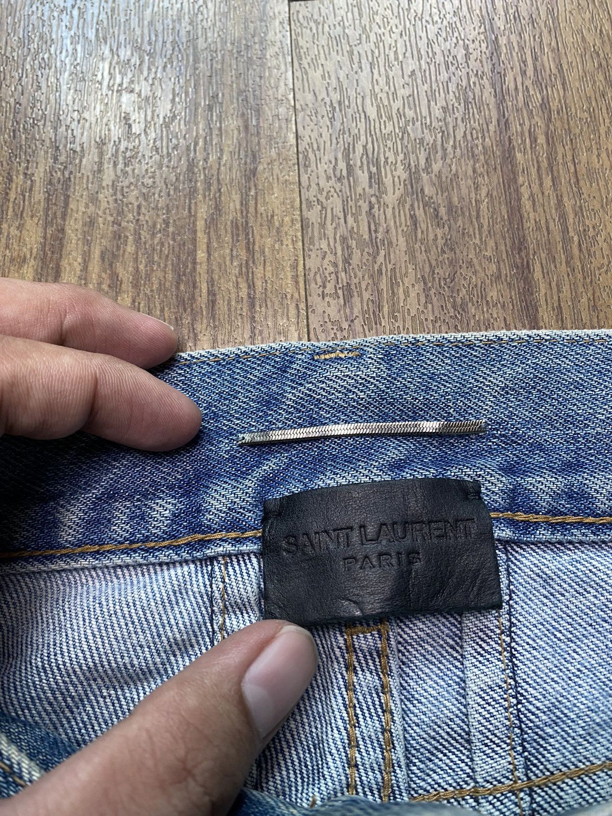 Hedi Slimane × Saint Laurent Paris Saint Laurent D01 Blue Washed Jeans Size US 29 - 6 Thumbnail