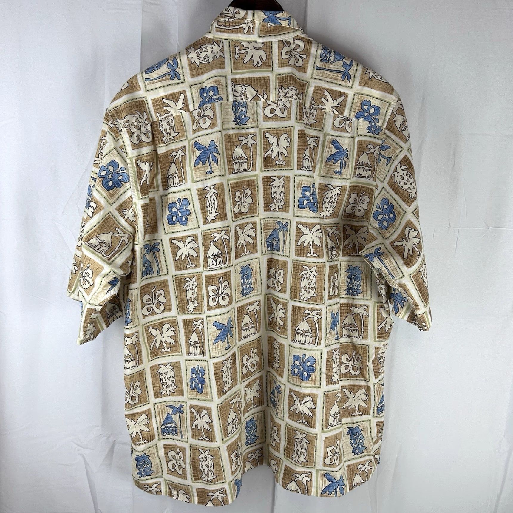Reyn Spooner VINTAGE Reyn Spooner Regency Cotton Lawn Palm Trees Pineapple Hawaiian Shirt XL Men Brown Tan Blue Short Sleeve Button-Up Collared Size US XL / EU 56 / 4 - 7 Thumbnail