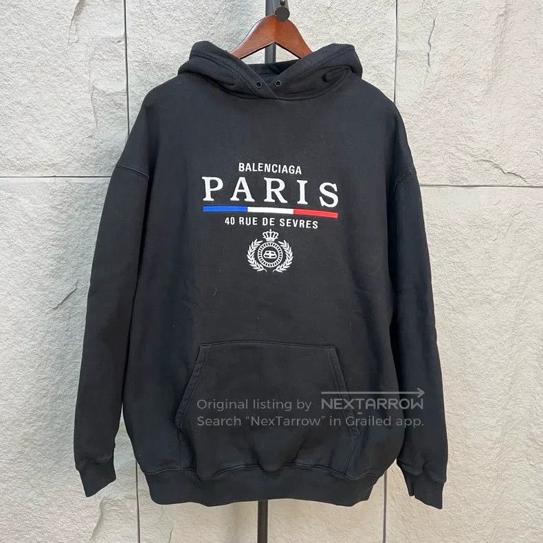Balenciaga Balenciaga Black Crown Wheat Hooded Sweatshirt Size US M / EU 48-50 / 2 - 1 Thumbnail
