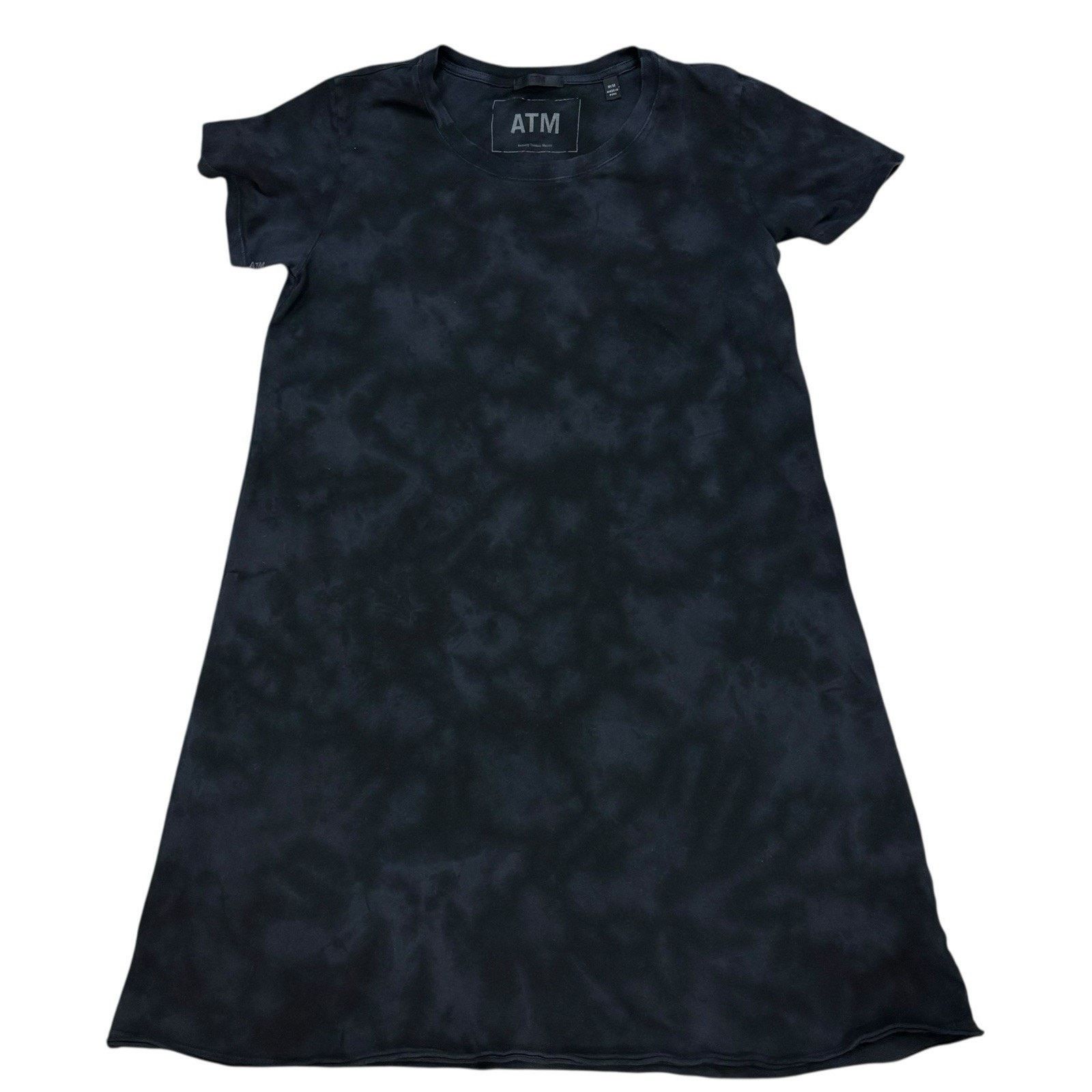 ATM ATM Black & Gray Tie Dye Cotton Tee Shirt Dress Medium Size M / US 6-8 / IT 42-44 - 3 Thumbnail