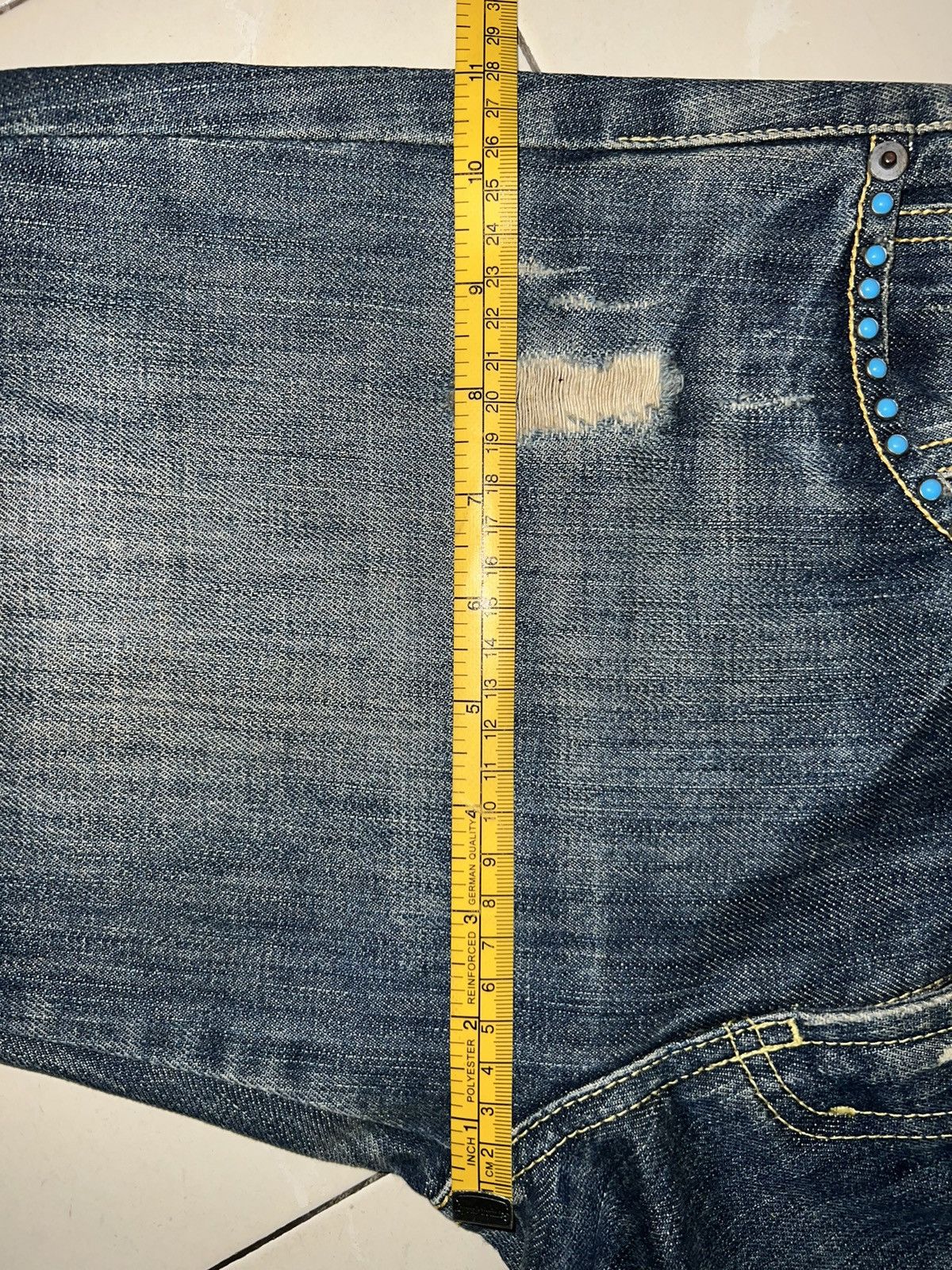 Japanese Brand Flare Jeans Flash Distressed Bootcut Lowrise Denim 32x32 Size US 32 / EU 48 - 14 Thumbnail