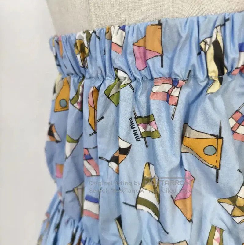 Miu Miu Miu Miu Light Blue Cotton Summer Dress . Size L / US 10 / IT 46 - 5 Thumbnail