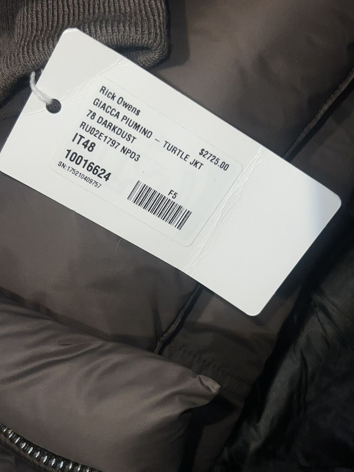 Rick Owens Rick Owen’s Turtle Jacket / Puffer Jacket Size US M / EU 48-50 / 2 - 7 Thumbnail