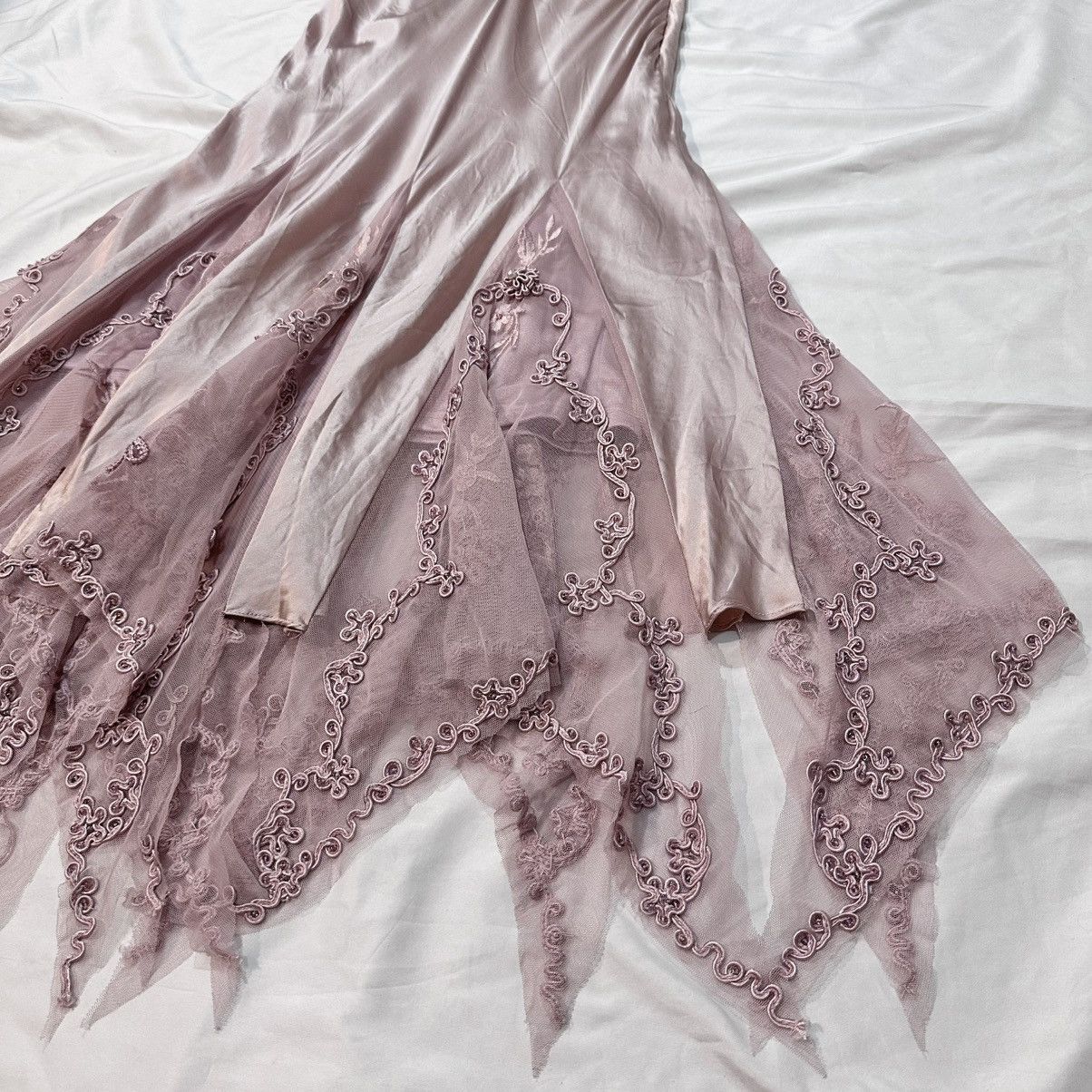 Other Authentic 2000s Sue Wong Embroidered Pink Silk Slip Dress Size XS / US 0-2 / IT 36-38 - 7 Thumbnail