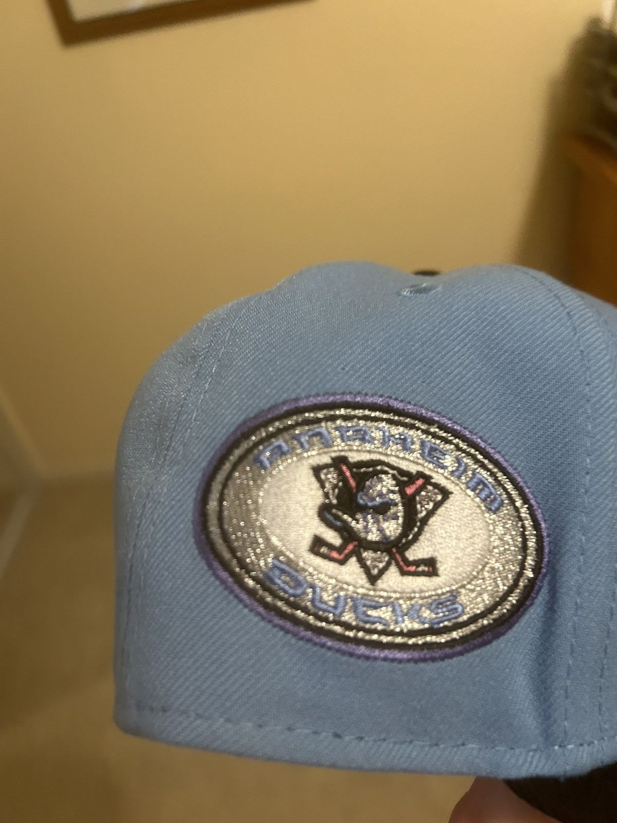 New Era Baby blue/black/pink Anaheim Ducks New Era Fitted Hat Size ONE SIZE - 2 Thumbnail