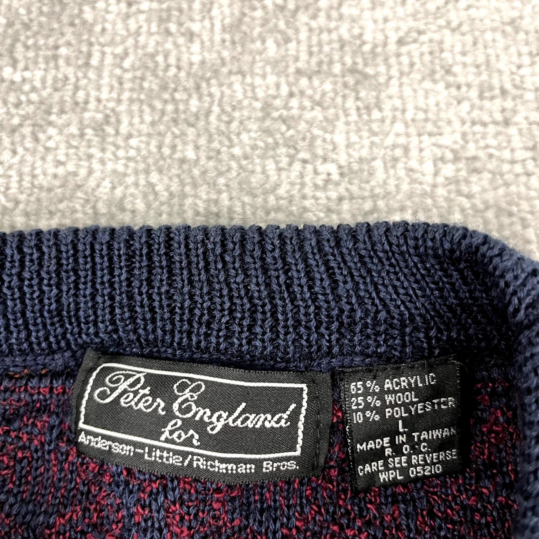 Vintage VINTAGE PETER ENGLAND Sweater Mens Large Wool Blend Knit Crew Grandpa Retro Jumper 90s Size US L / EU 52-54 / 3 - 2 Thumbnail