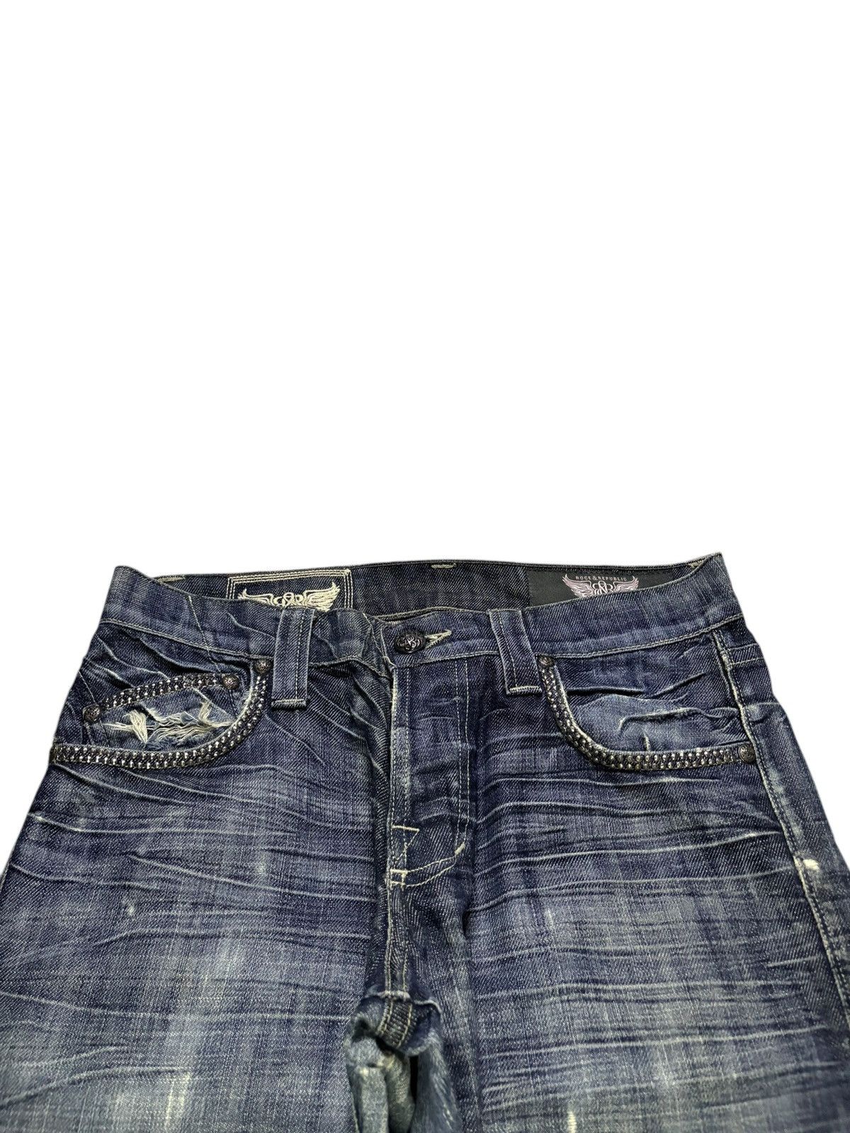 Rock & Republic Vintage Rock & Republic Distressed Bootcut Flare Jeans Size 31" - 4 Thumbnail