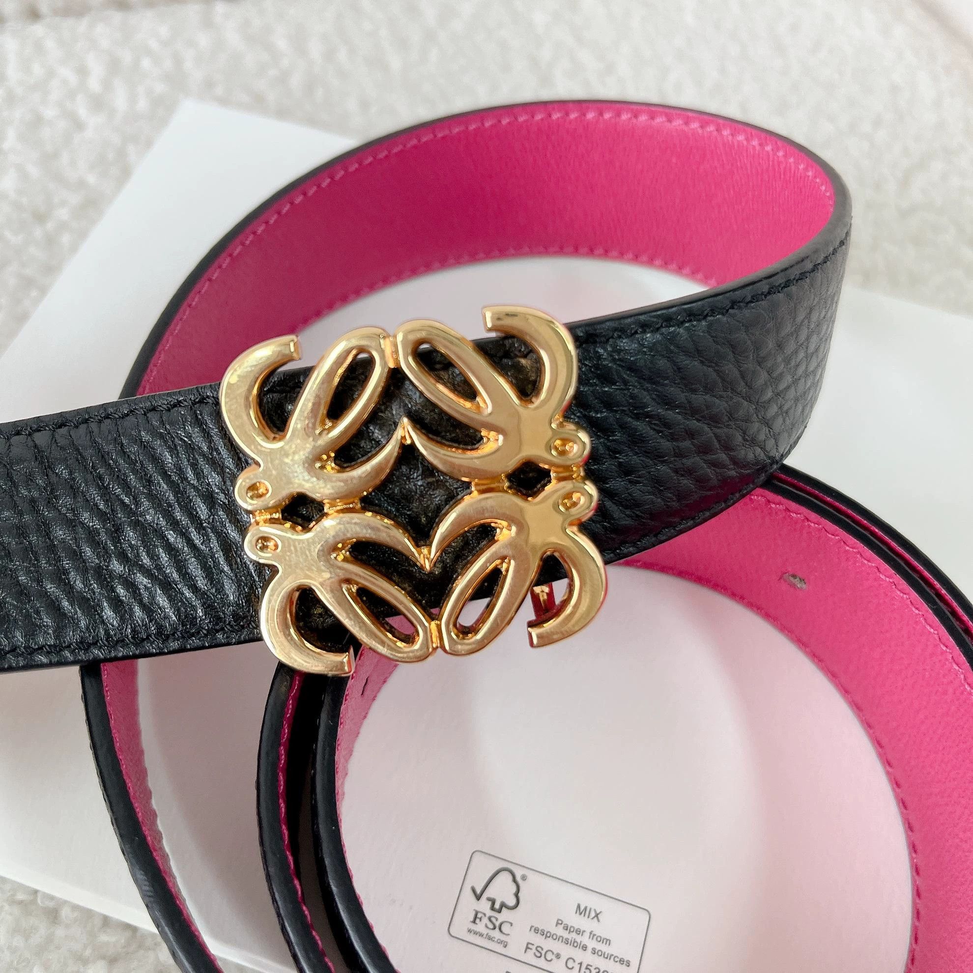 Loewe Loewe Black Double-Faced Belt 90 Size ONE SIZE - 3 Thumbnail