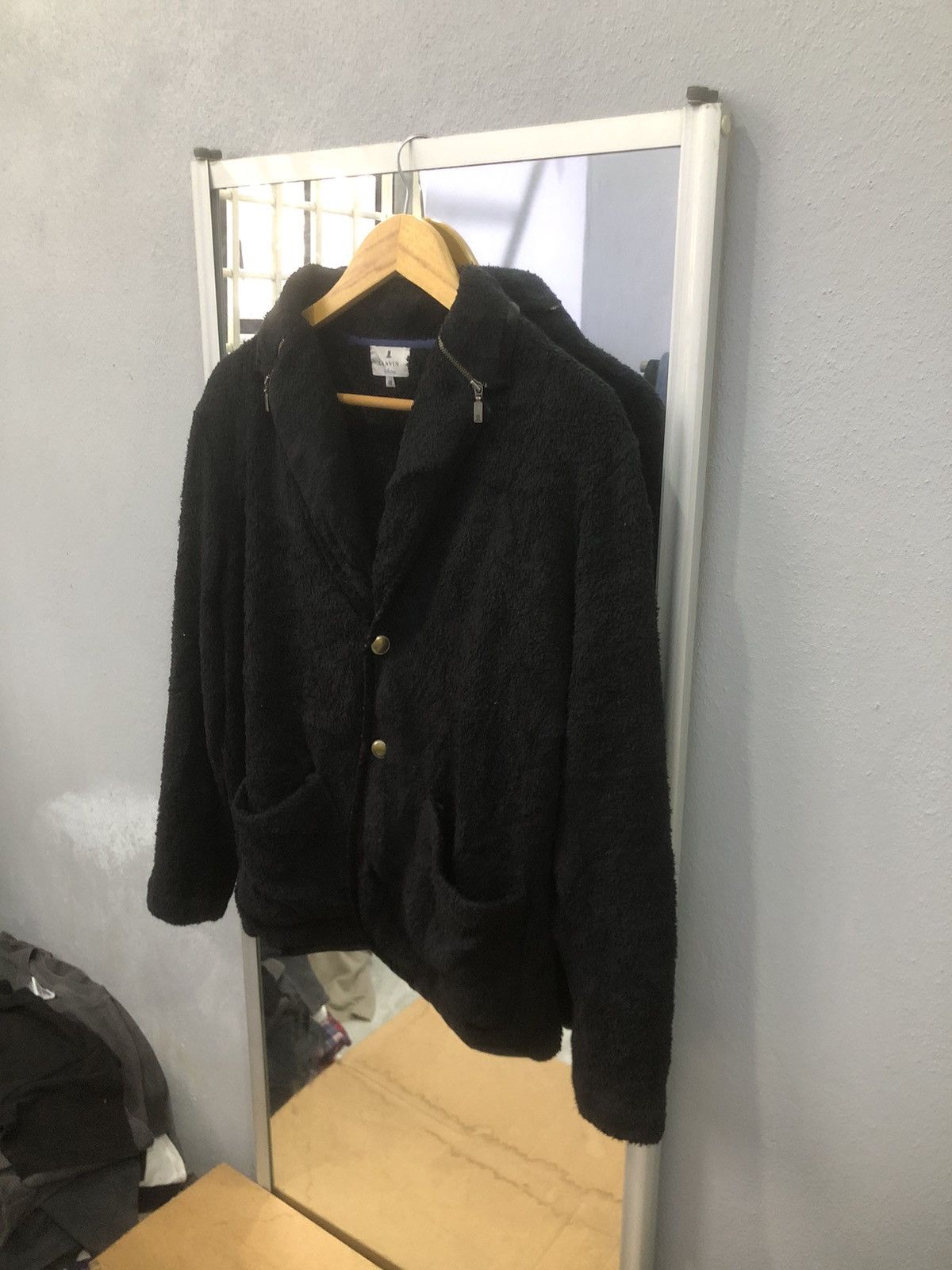 Lanvin 🔥 Lanvin en Bleu Black Fleece Blazer Jacket Size US S / EU 44-46 / 1 - 2 Thumbnail
