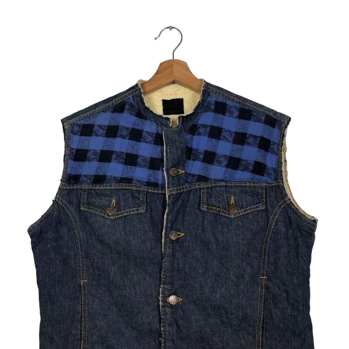 Vintage 🔥VINTAGE DENIM CHORE VEST JACKET ROEBUCKS ISSEY MIYAKE Size US M / EU 48-50 / 2 - 5 Thumbnail