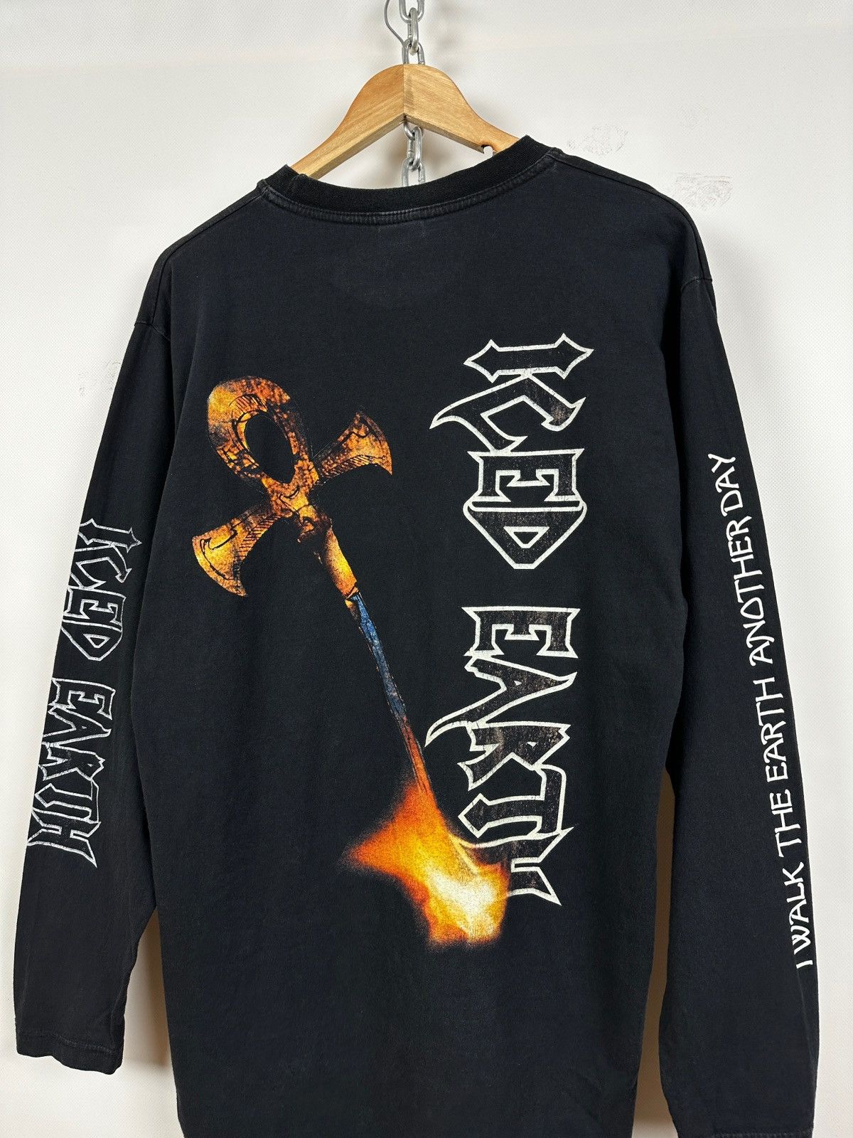 Band Tees 90s Vintage Iced Earth Graphic Long Sleeve Shirt Size US XL / EU 56 / 4 - 11 Thumbnail