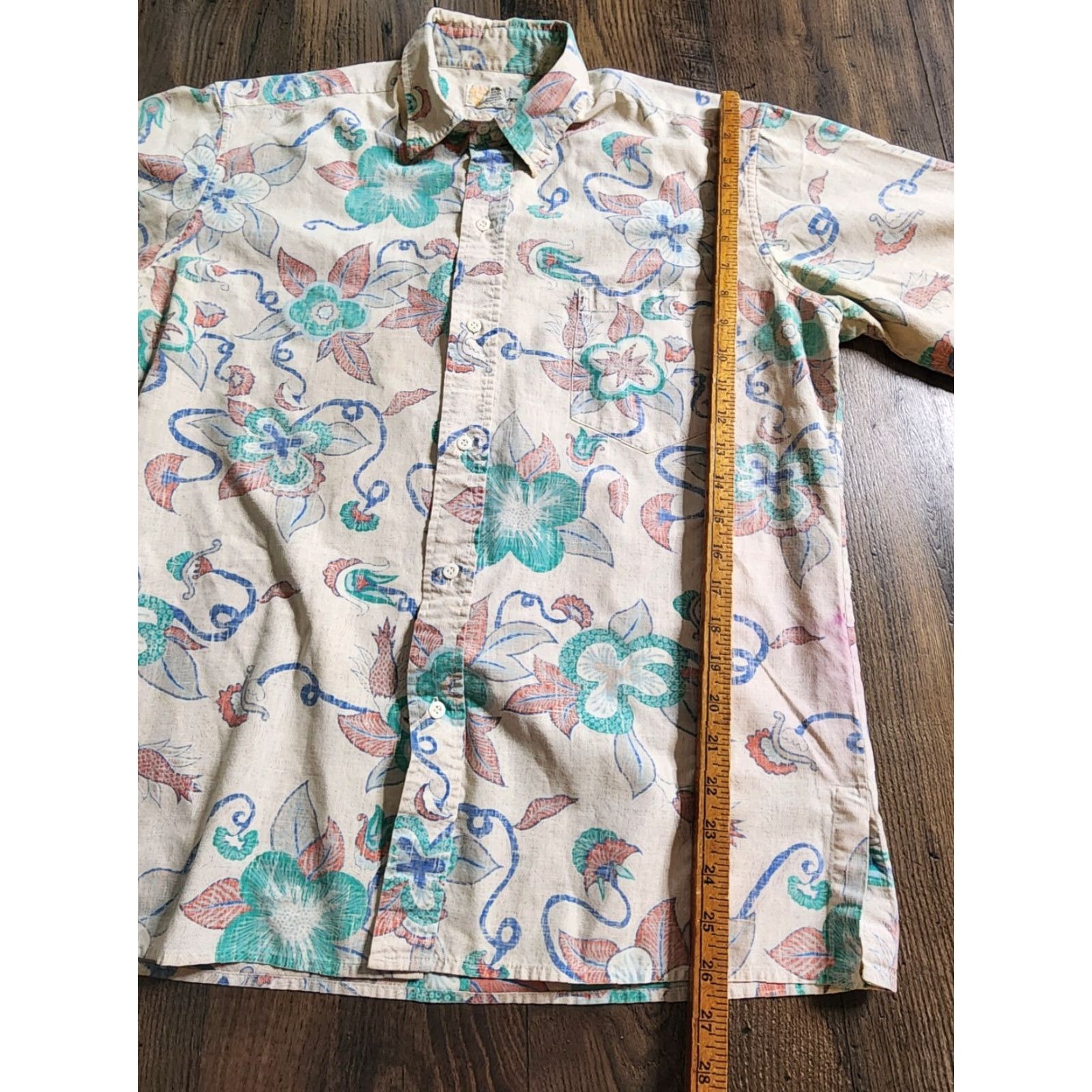 Reyn Spooner VINTAGE Reyn Spooner Mens L Reverse Print Hawaiian Flower Camp Shirt Distressed Size US L / EU 52-54 / 3 - 2 Thumbnail