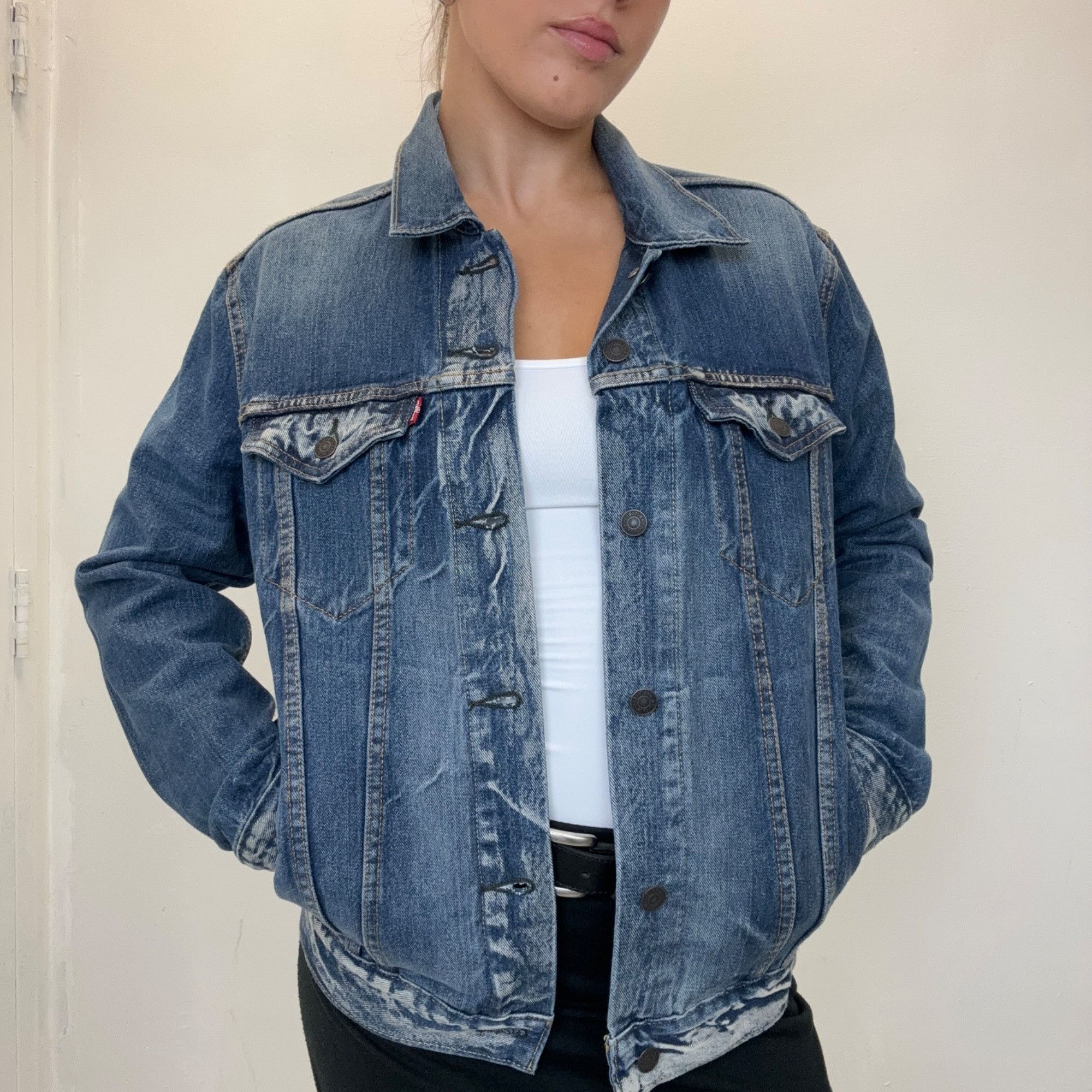 Levi's M - Levi’s Faded Dark Wash Denim Jacket Size US M / EU 48-50 / 2 - 1 Thumbnail