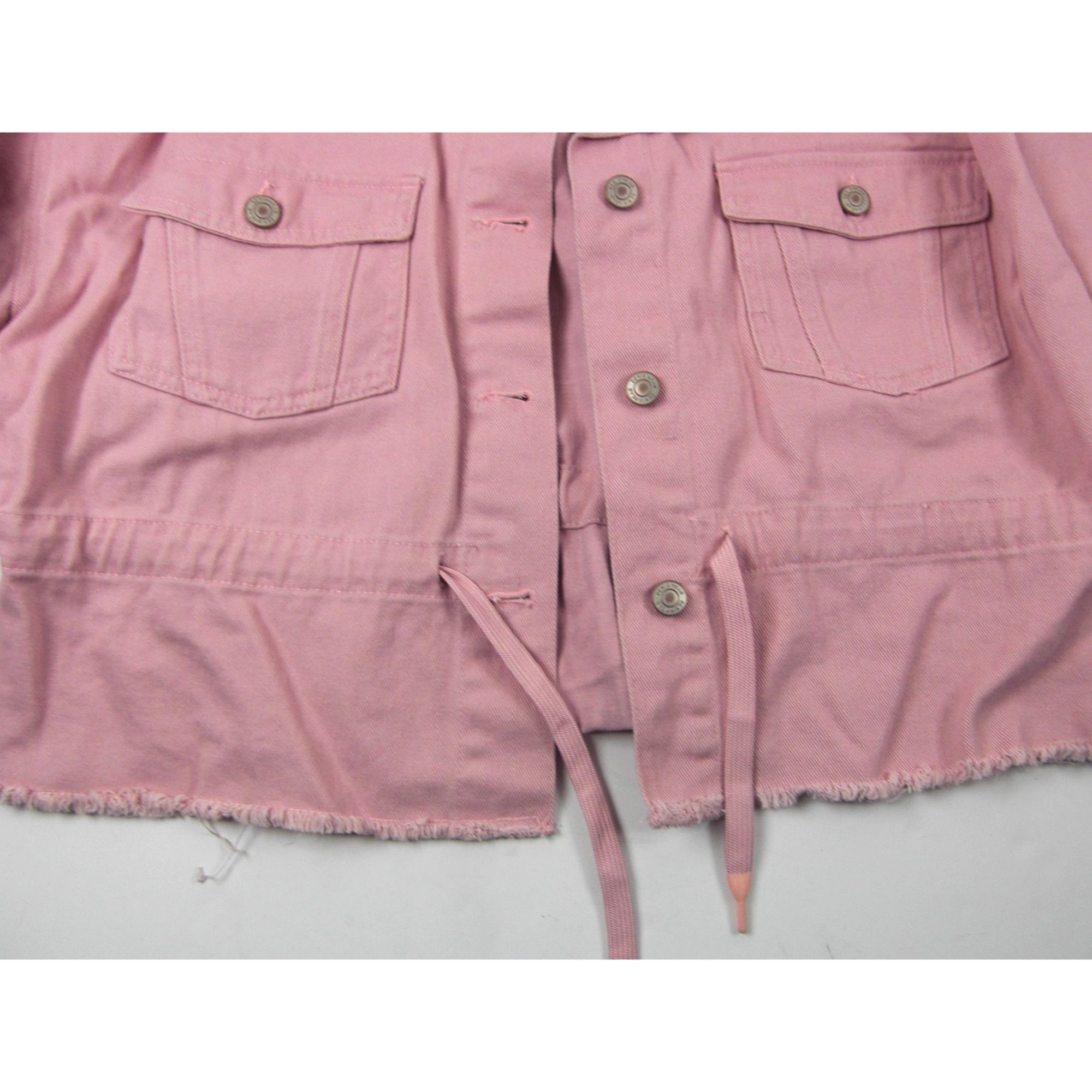Other Vintage Distressed Jeans Jacket Size XL Pink Denim Cropped R Size XL / US 12-14 / IT 48-50 - 3 Thumbnail