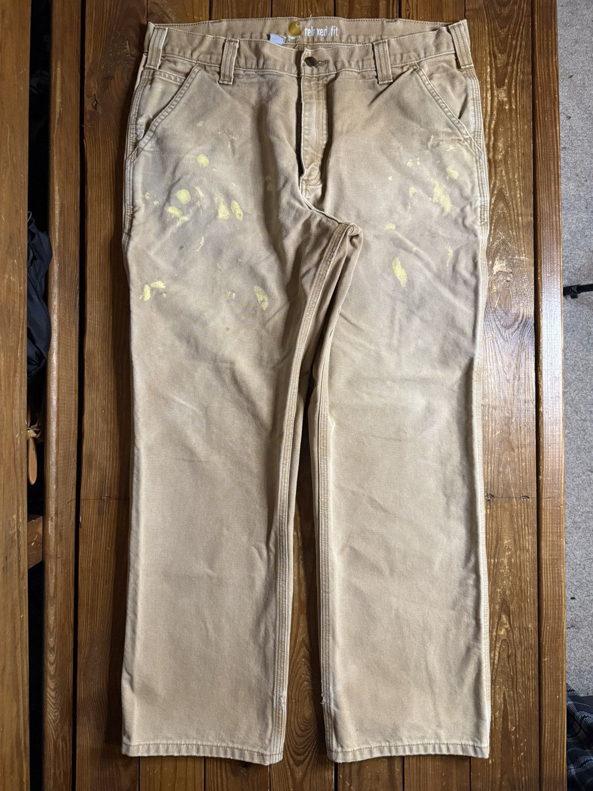 Carhartt Vintage Carhartt Tan Faded Carpenter Work Pants Size US 34 / EU 50 - 1 Thumbnail