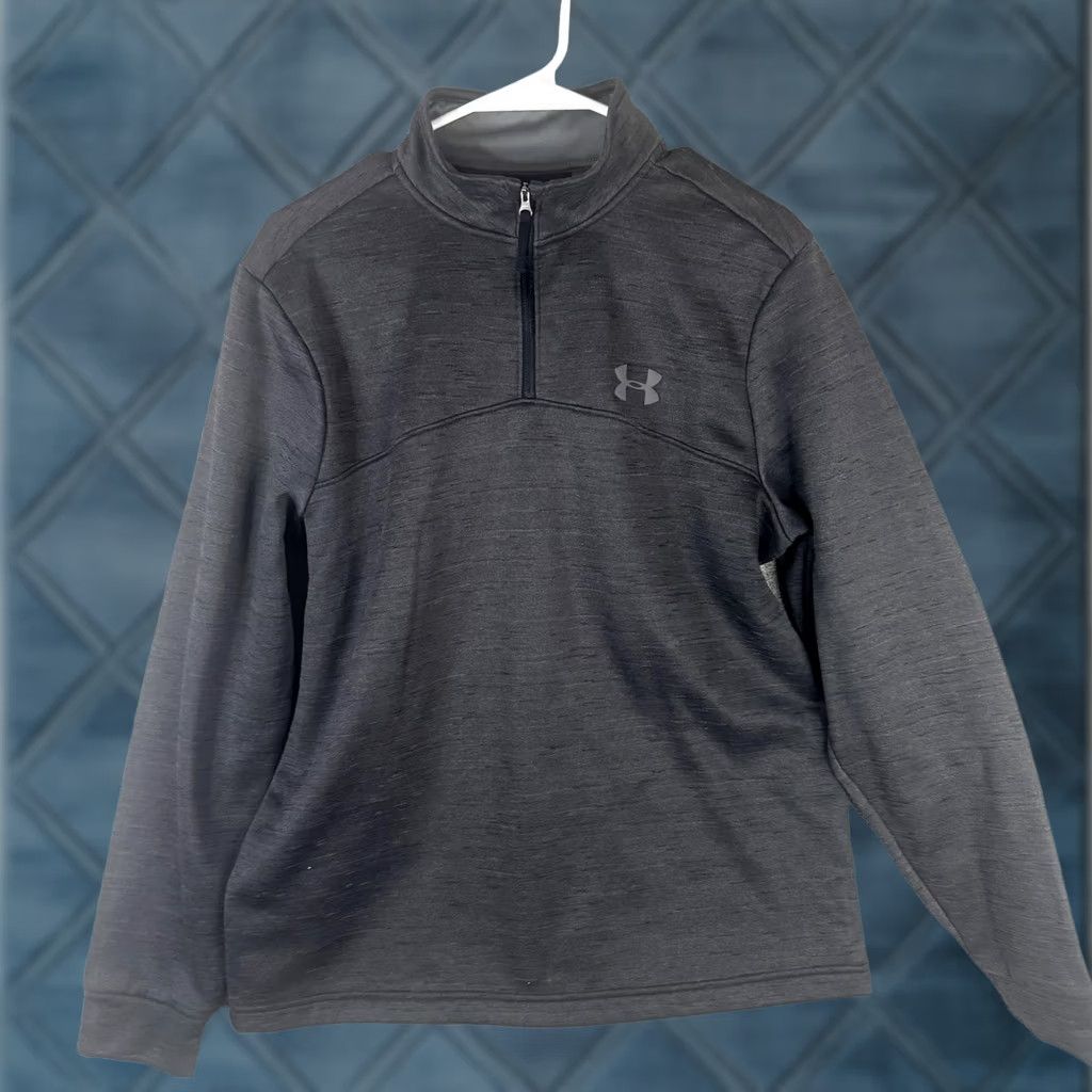 Under Armour Under Armour ColdGear Pullover Mens M Gray 1/4 Zip Fleece Mock Neck Thermal Running & Training Pullover Mens Size US M / EU 48-50 / 2 - 1 Thumbnail