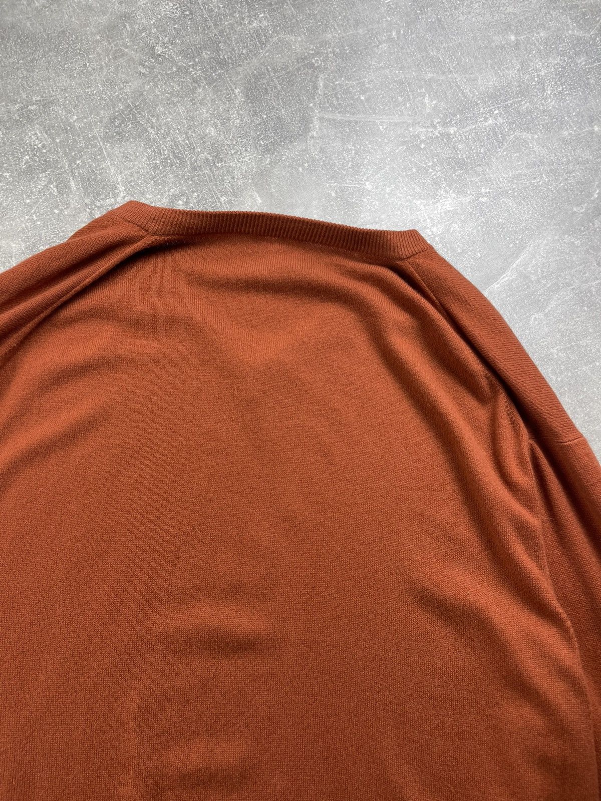 Brioni Brioni 100%Cashmere Luxury V-Neck Knit Orange Sweater Brown Size US L / EU 52-54 / 3 - 9 Thumbnail