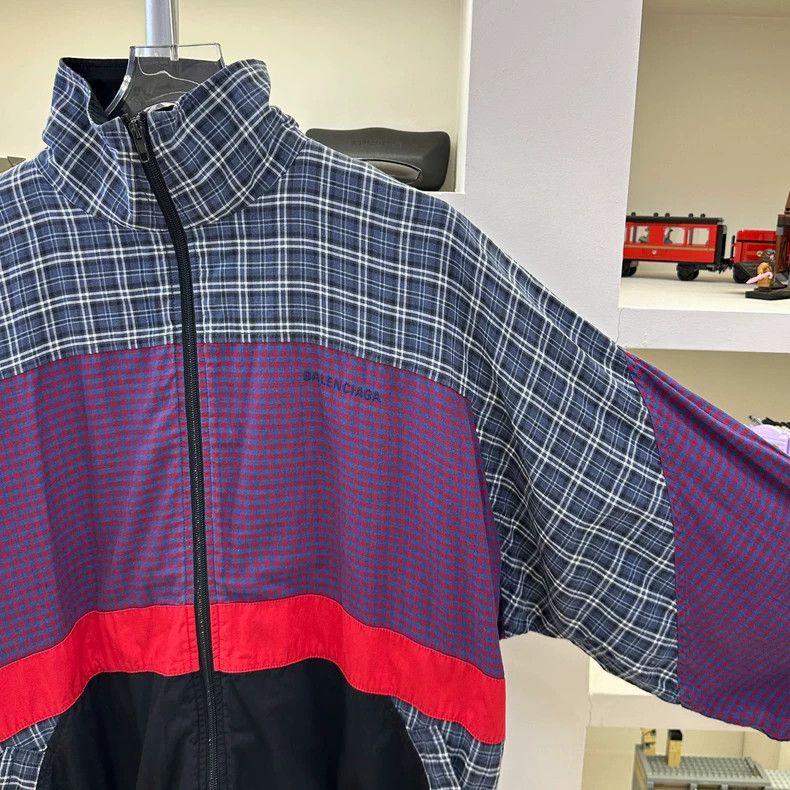 Balenciaga Balenciaga Patchwork plaid embroidered logo assault jacket Size US S / EU 44-46 / 1 - 4 Thumbnail