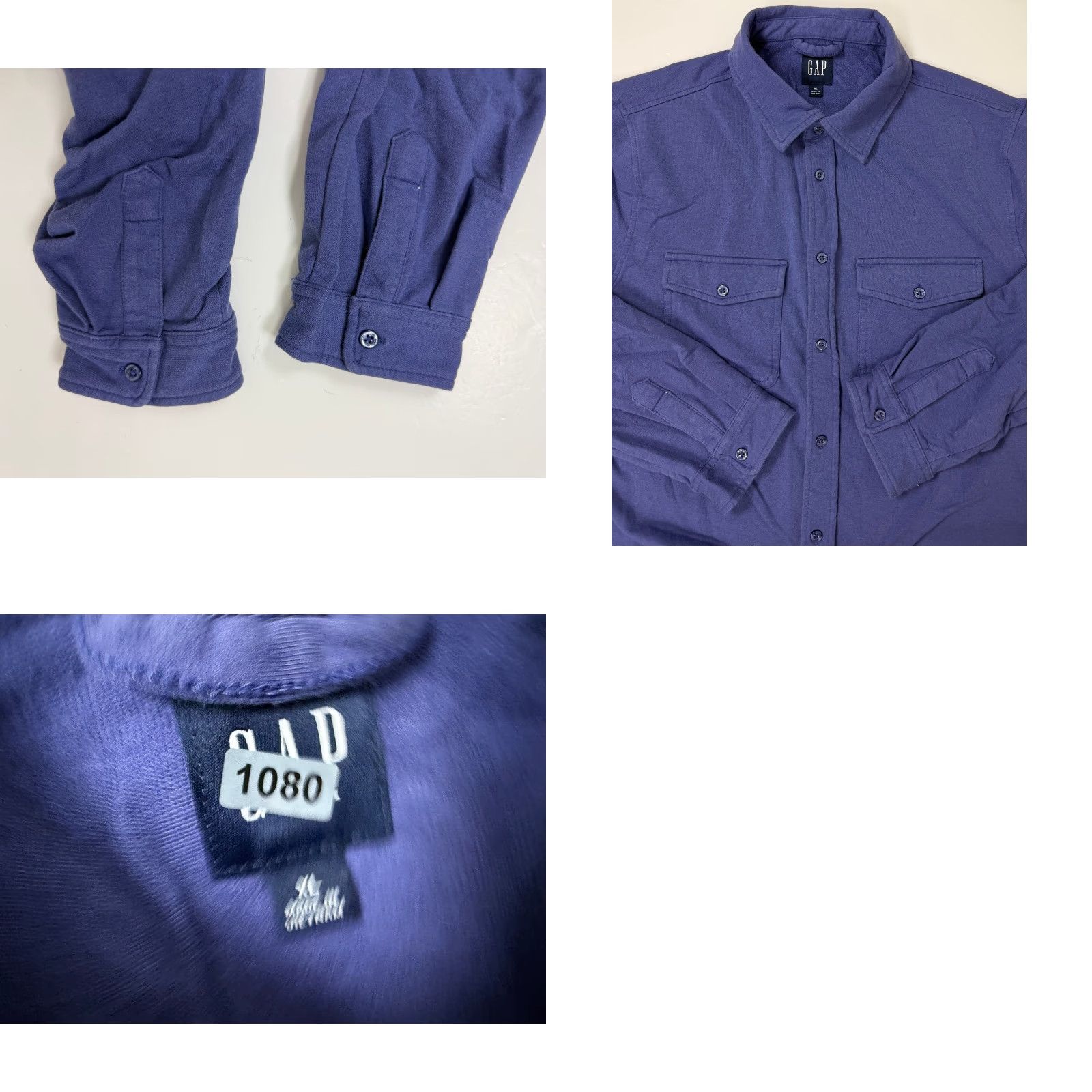 Gap VINTAGE Gap Button-Up Shirt Men XL Blue Heavyweight Fleece Outdoor Y2K Relaxed Regular Size US XL / EU 56 / 4 - 10 Thumbnail