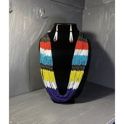 Other Gorgeous Glass And Seed Bead Multicolor Necklace Adjustable Size ONE SIZE - 1 Thumbnail