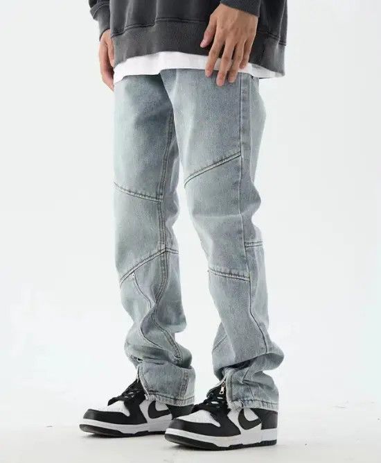 Japanese Brand Nao American street zipper stitching washed distressed jeans Size US 32 / EU 48 - 2 Thumbnail