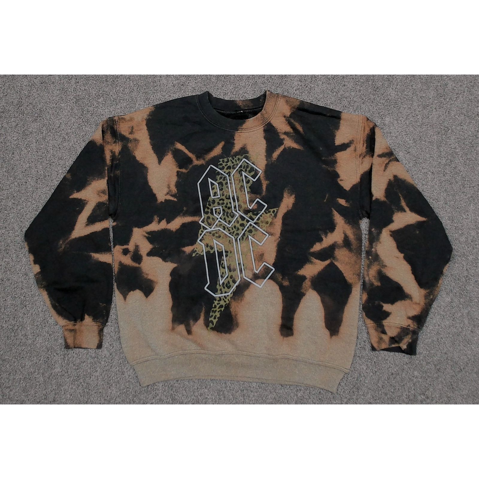 Other Reworked Bleach ACDC Leopard Lightning Bolt Sweatshirt Size L / US 10 / IT 46 - 3 Thumbnail