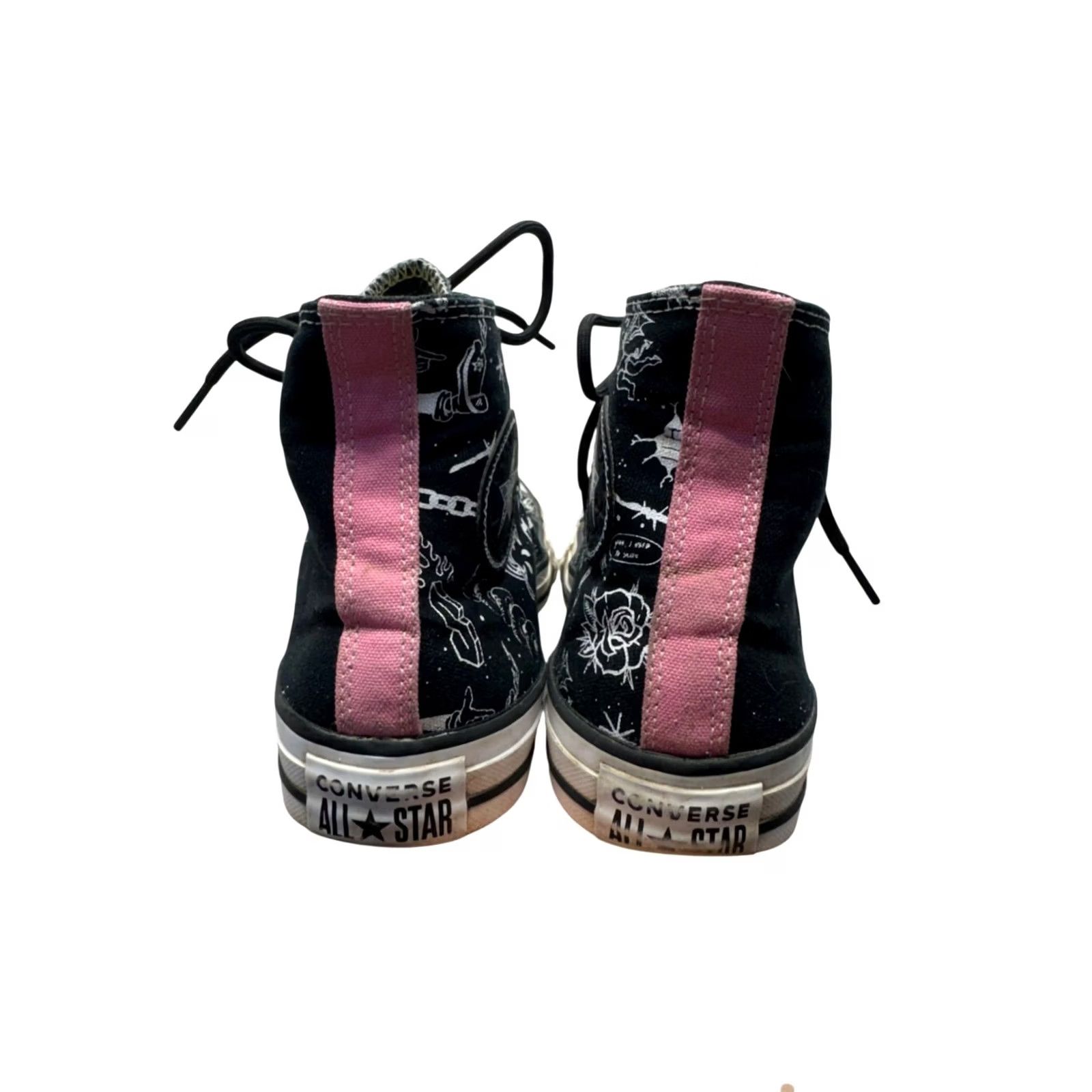 Converse Converse All Star High Top Sneaker Cosmic Print Black White Pink Accent Women's 11 Size US 8 / IT 38 - 2 Thumbnail