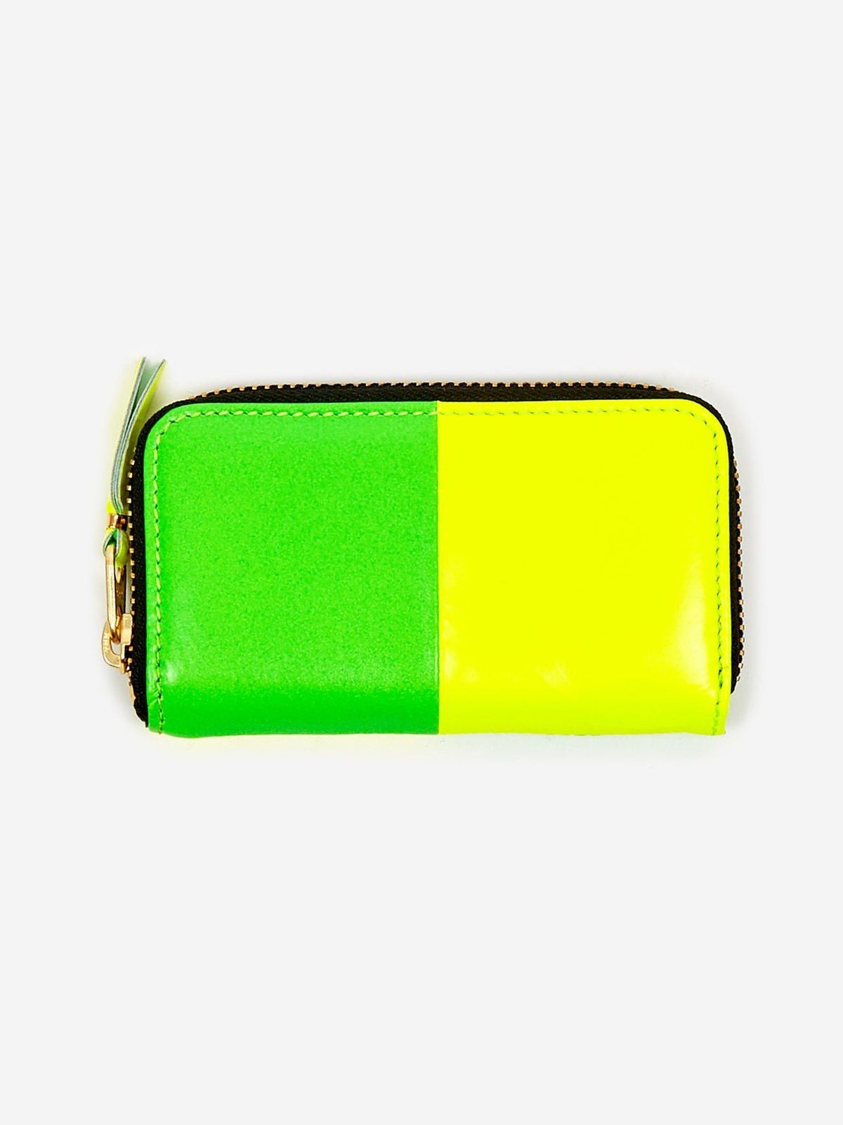Comme des Garcons Colour Block Zip Wallet - Green/Yellow (SA410XFS) Size ONE SIZE - 1 Thumbnail