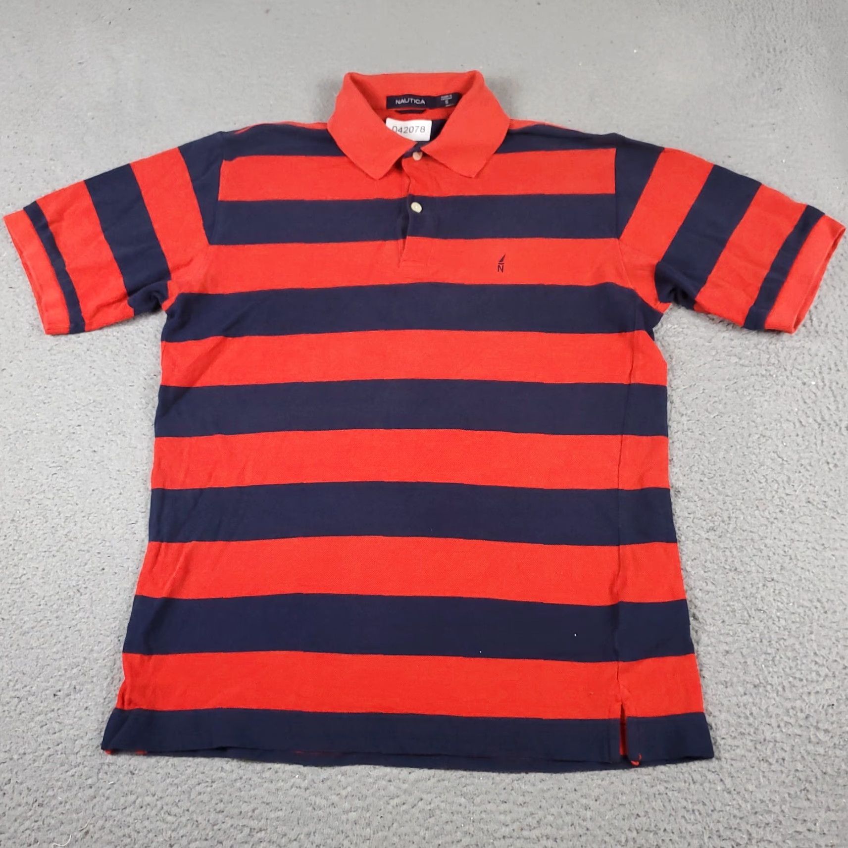 Nautica Nautica Polo Shirt Mens Small Red Striped Casual Short Sleeve Golf Size US S / EU 44-46 / 1 - 2 Thumbnail